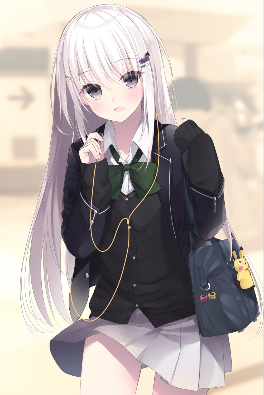 sasahara_wakaba, seifuku, skirt_lift, sweater