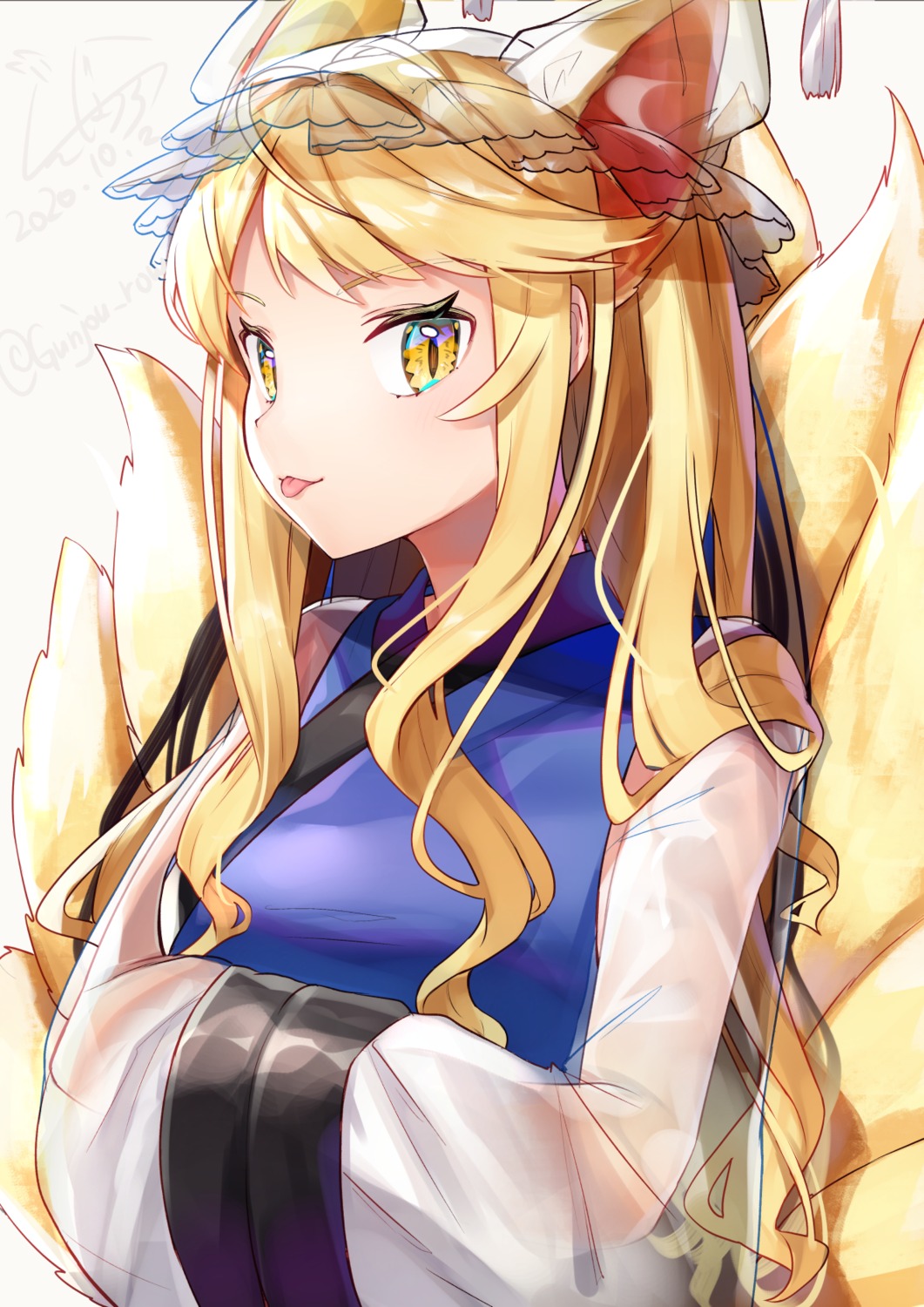 animal_ears, asian_clothes, gunjou_row, kitsune, see_through, tail, touhou, yakumo_ran