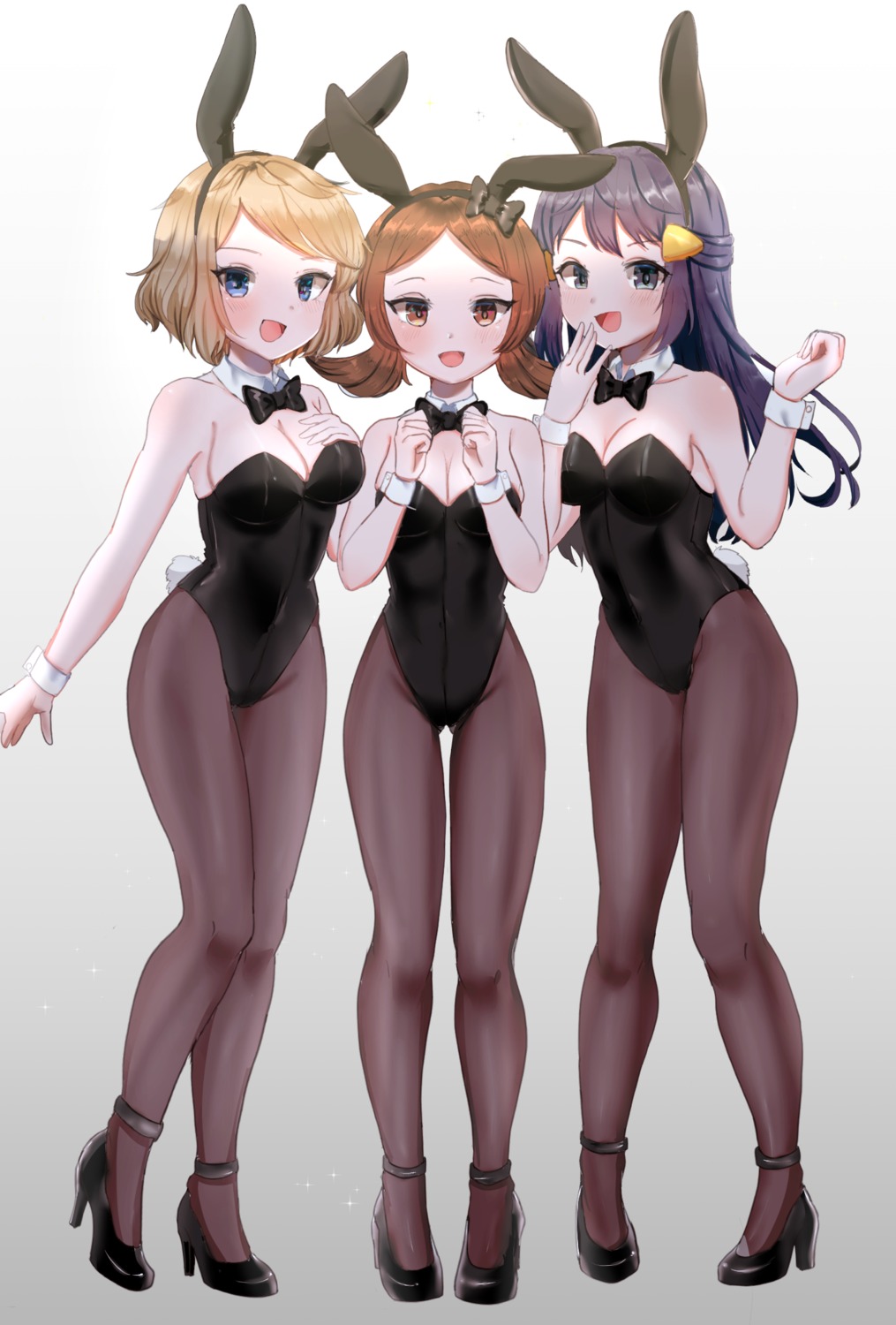 animal_ears, bunny_ears, bunny_girl, heels, hikari_(pokemon), kotone_(pokemon), merutoro10, no_bra