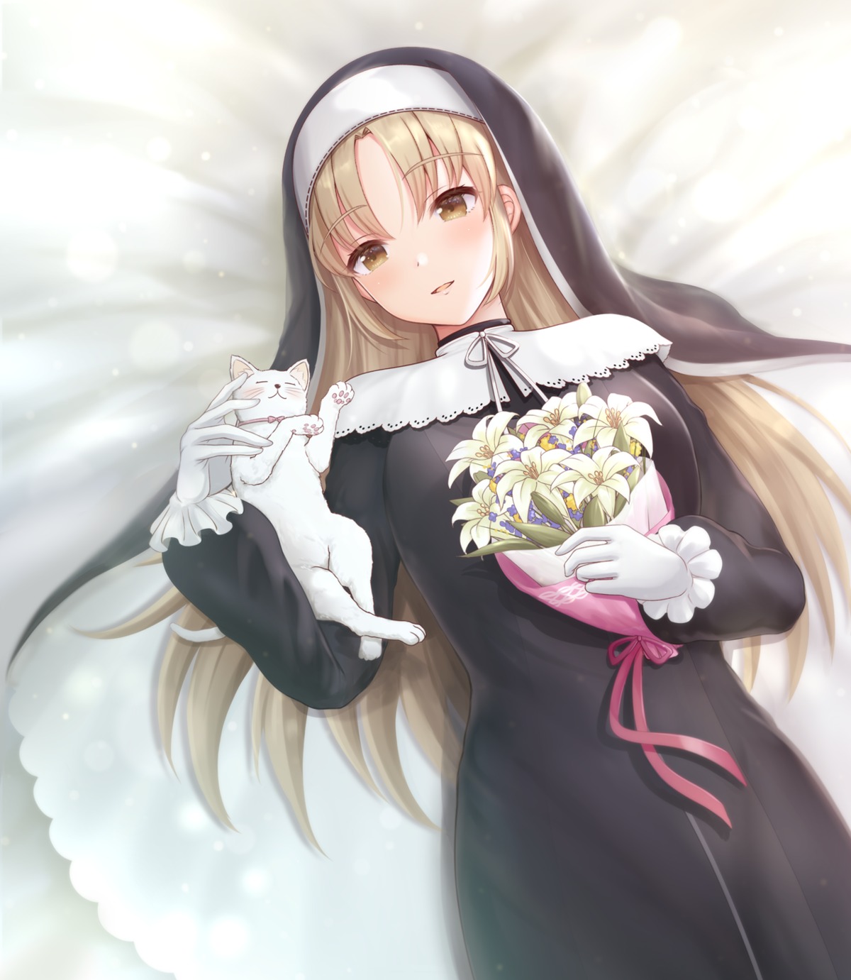 kiri_frog, neko, nijisanji, nijisanji_seeds, nun, sister_claire