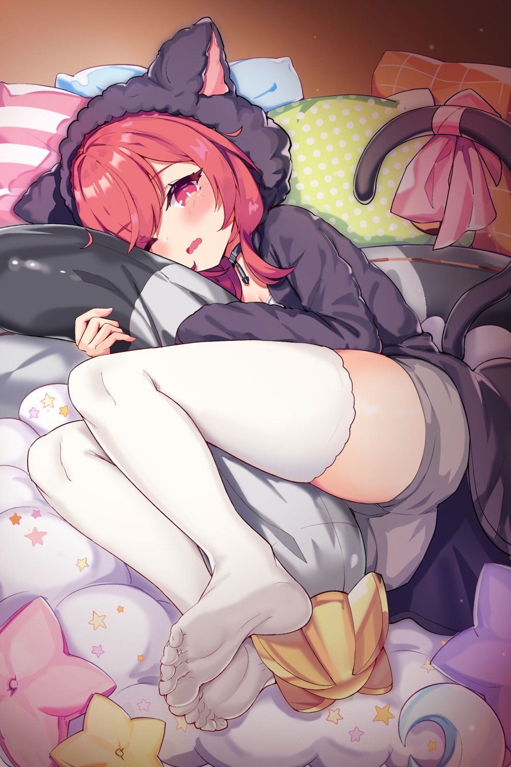 14c, animal_ears, azur_lane, feet, i-19_(azur_lane), tail, thighhighs