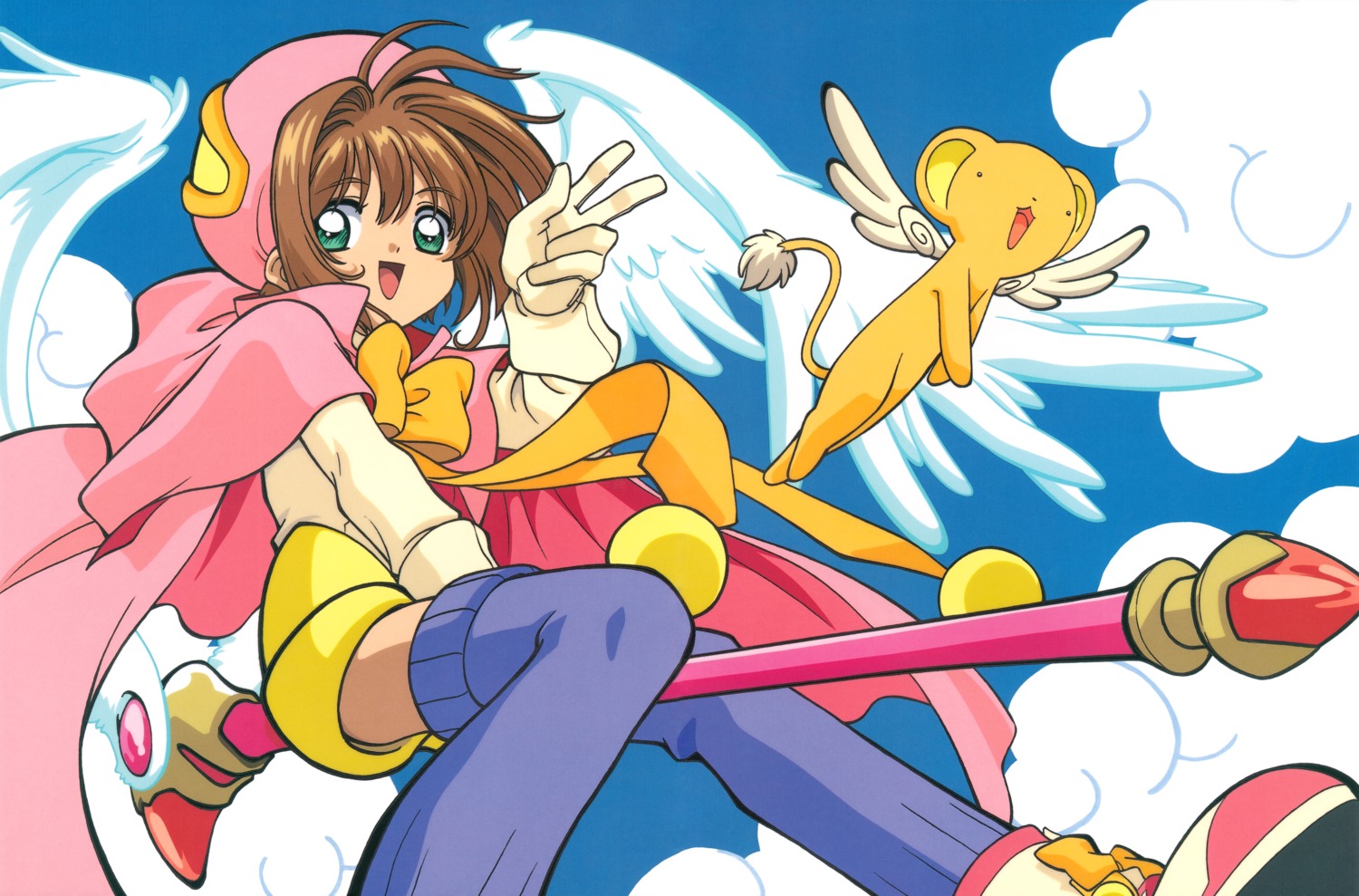 card_captor_sakura, kerberos, kinomoto_sakura, koga_makoto, madhouse, possible_duplicate, thighhighs, weapon
