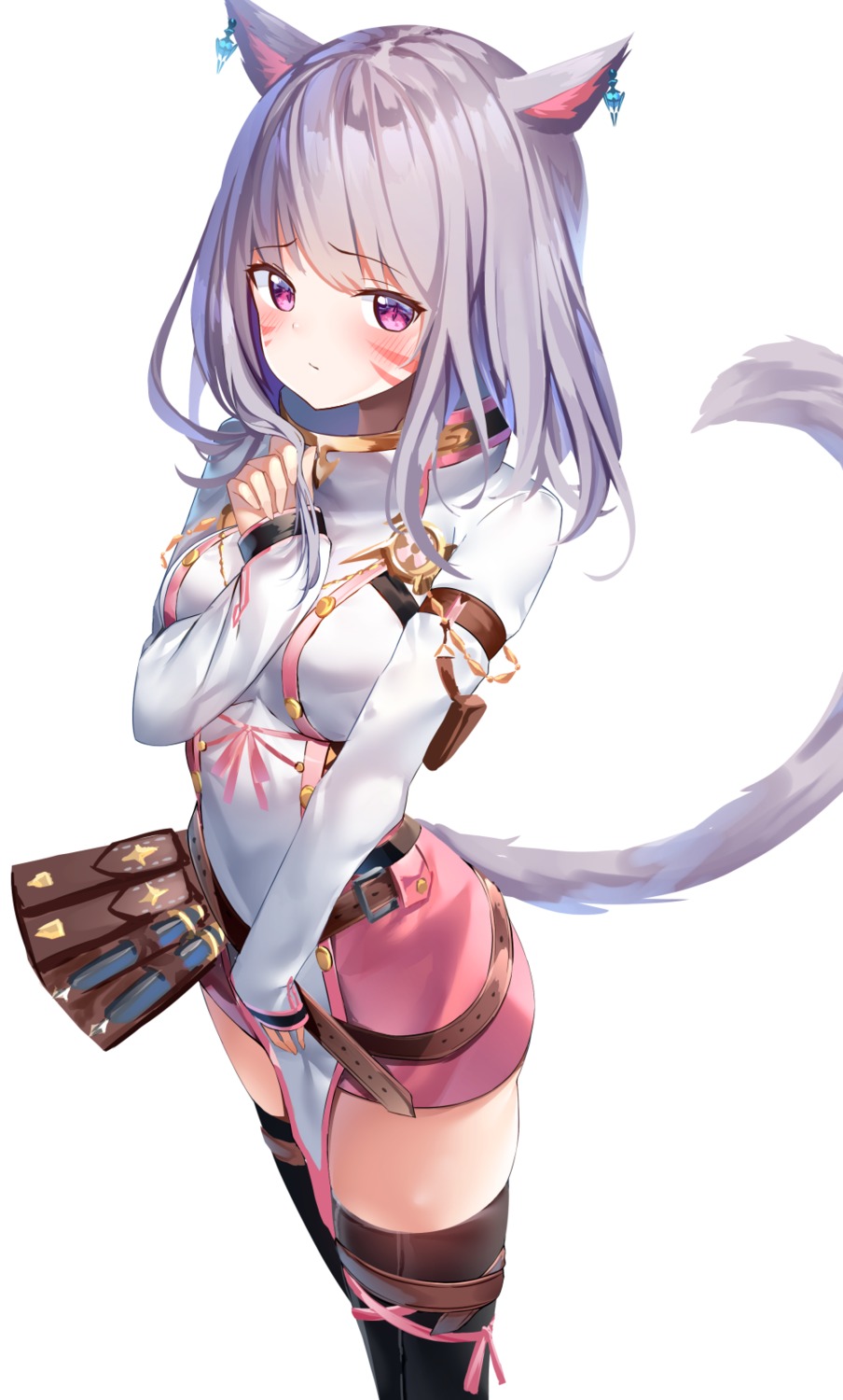animal_ears, final_fantasy, final_fantasy_xiv, garter, kurotobi_rarumu, miqo'te, tail, thighhighs