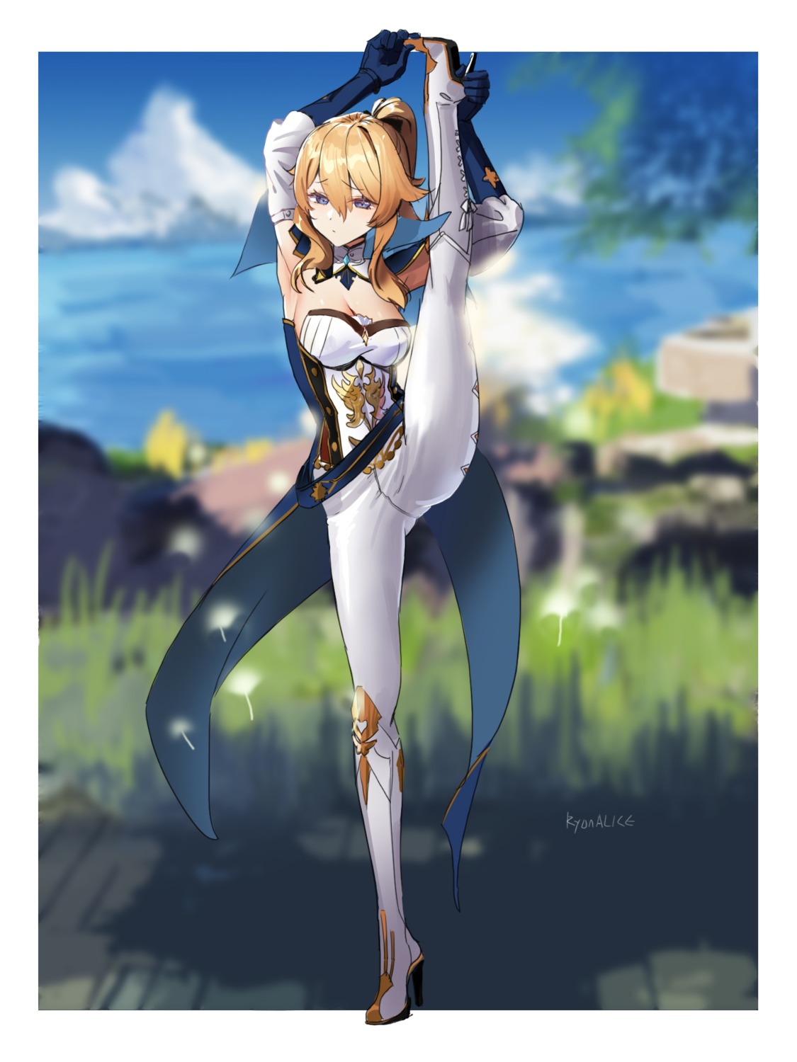cleavage, genshin_impact, heels, jean_gunnhildr, liyou-ryon