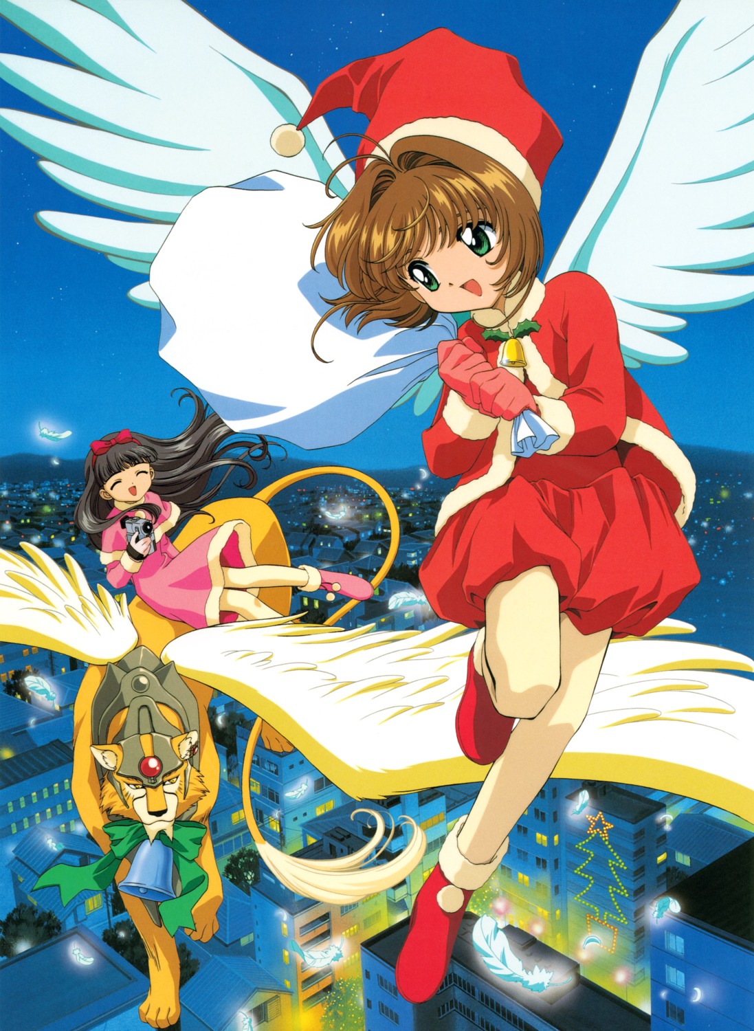 card_captor_sakura, christmas, daidouji_tomoyo, dress, fujita_mariko, kerberos, kinomoto_sakura, madhouse