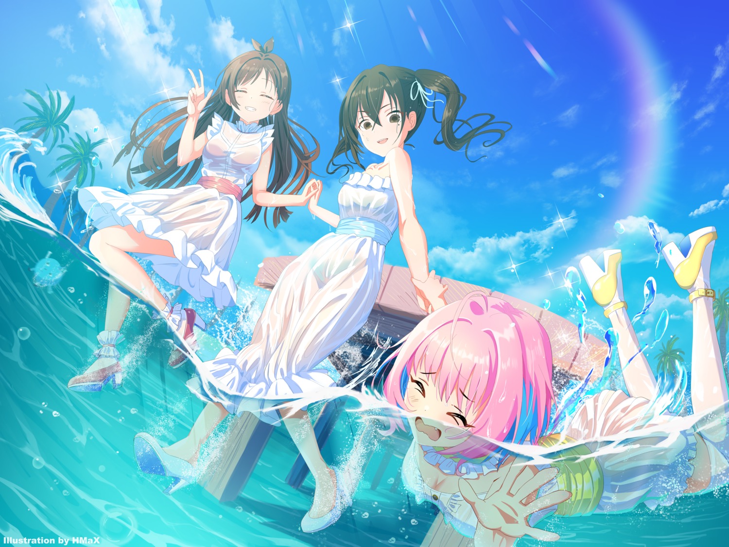 bikini, cleavage, dress, heels, hmax, see_through, summer_dress, sunazuka_akira