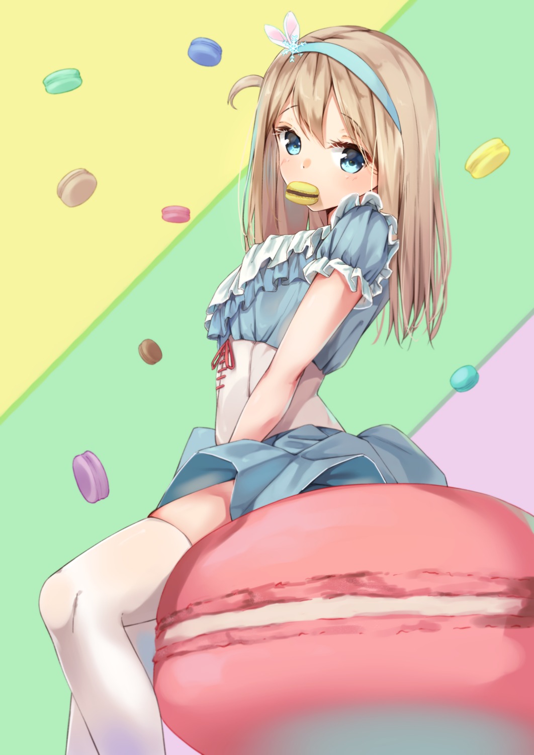 dress, girls_frontline, siro_joon, skirt_lift, suomi_kp31_(girls_frontline), thighhighs