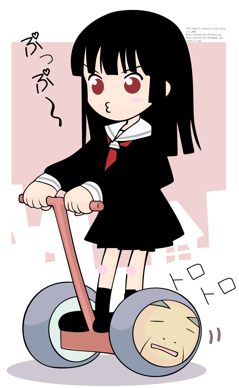 enma_ai, jigoku_shoujo, vector_trace, wanyuudou, watermark