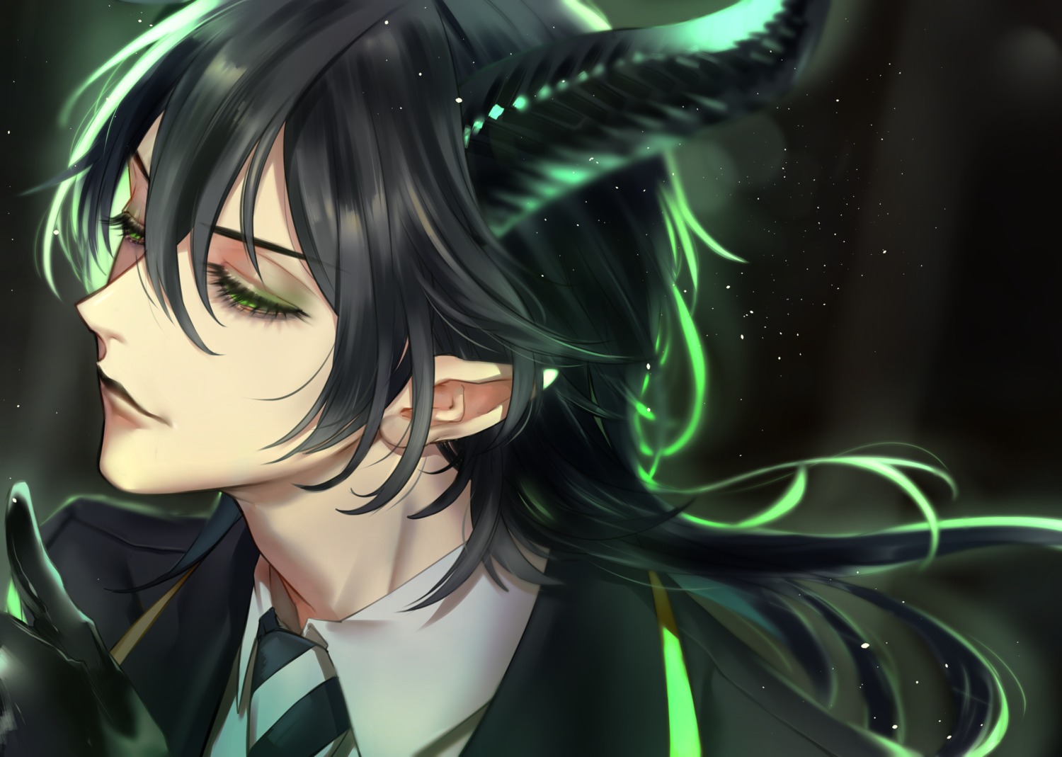 business_suit, horns, male, malleus_draconia, nipponia_nippon, twisted_wonderland