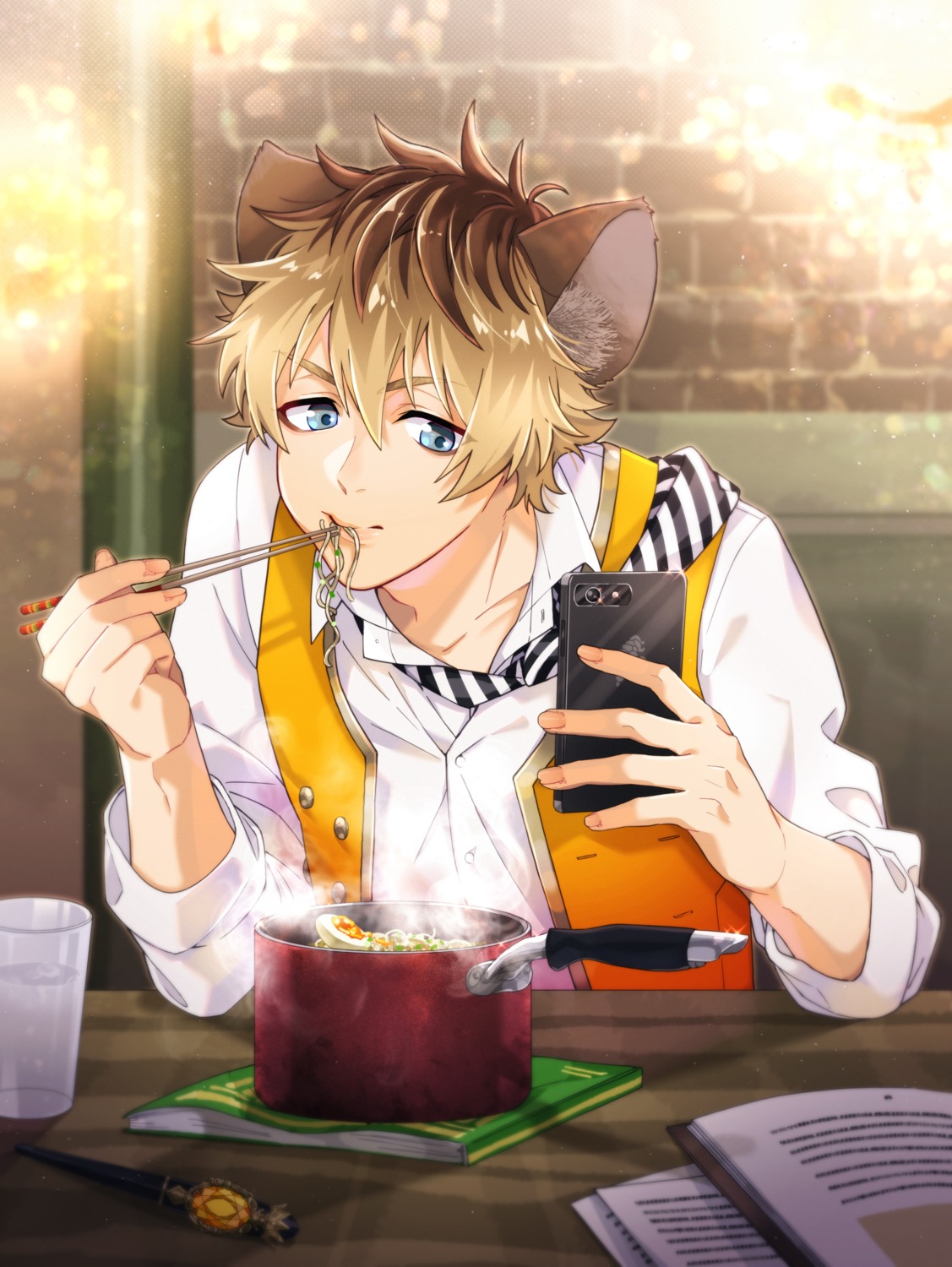 animal_ears, con_potata, male, ruggie_bucchi, twisted_wonderland
