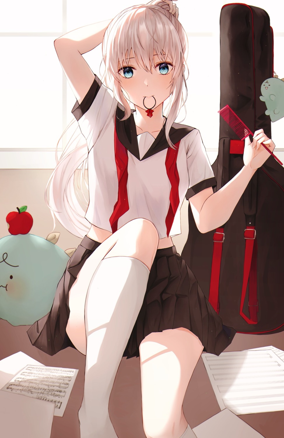 dyamong, seifuku, skirt_lift