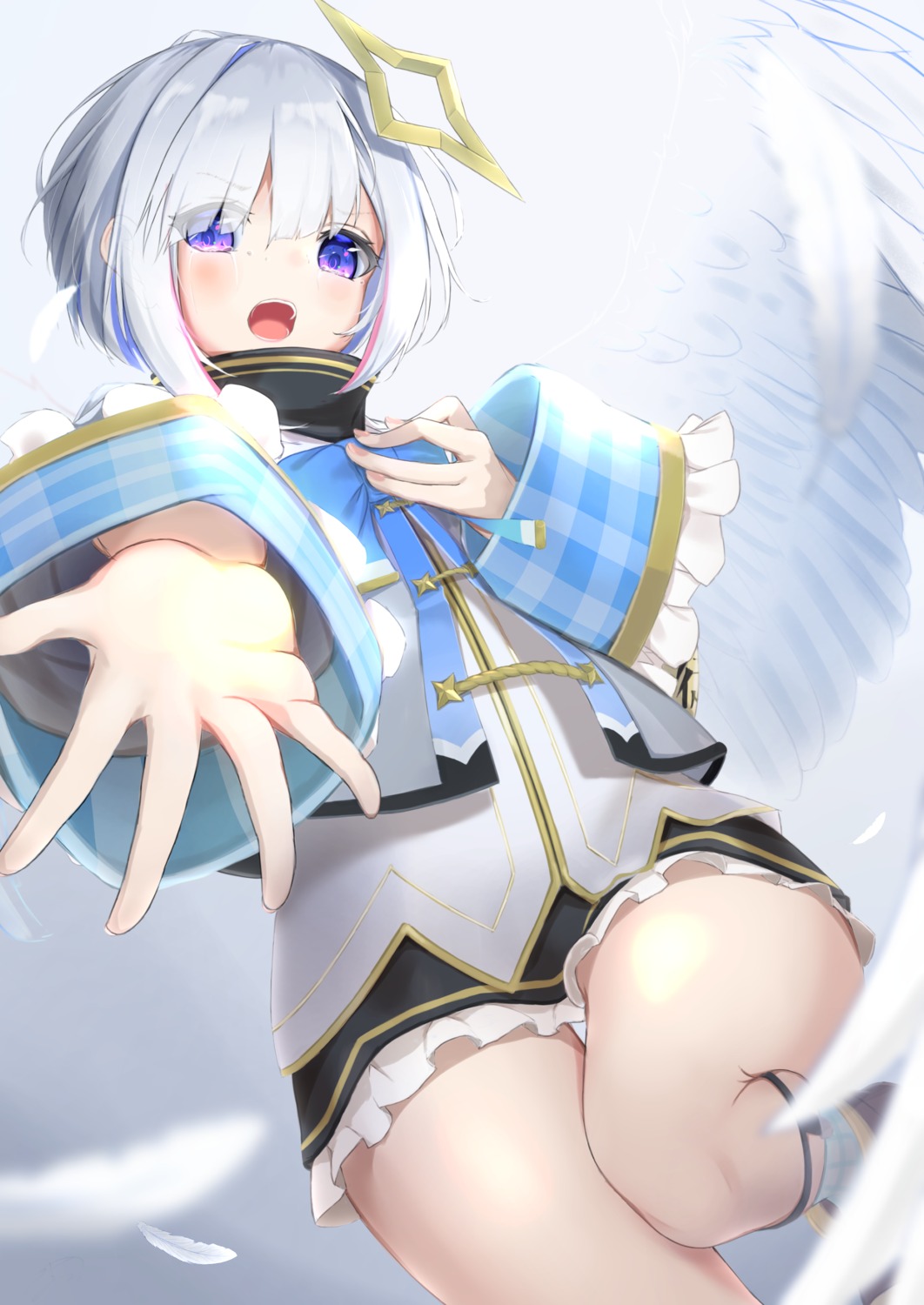 amane_kanata, angel, hololive, mine_tsukasa, seifuku, wings