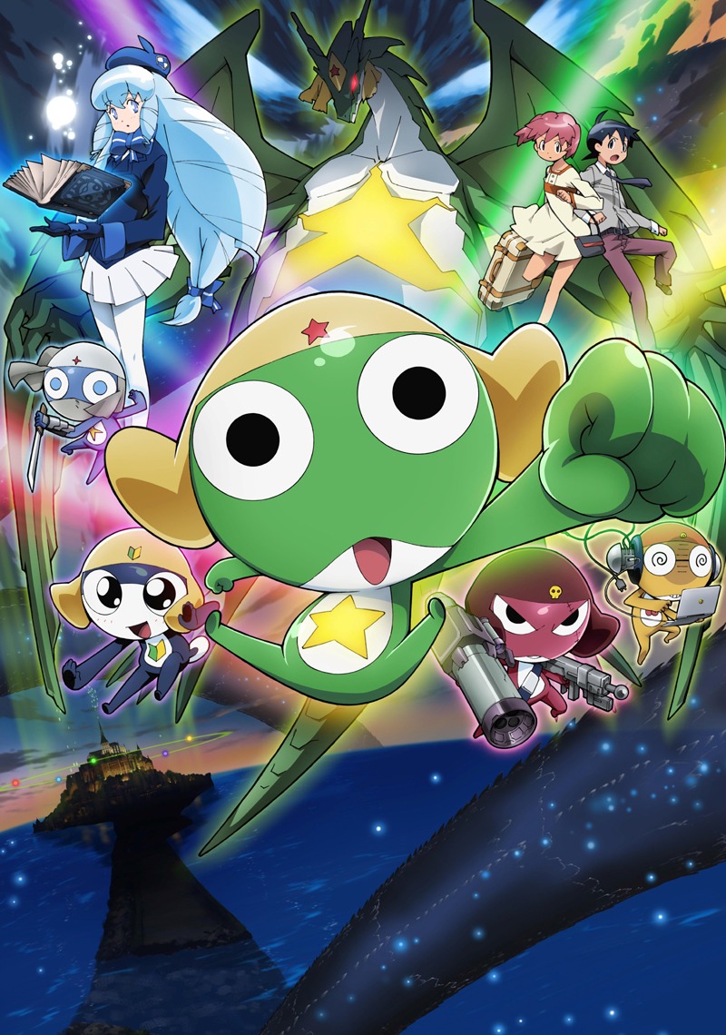 dororo, dress, felicitation_du_dracoon_(shion), giroro, gun, headphones, hinata_fuyuki, hinata_natsumi_(keroro_gunsou)