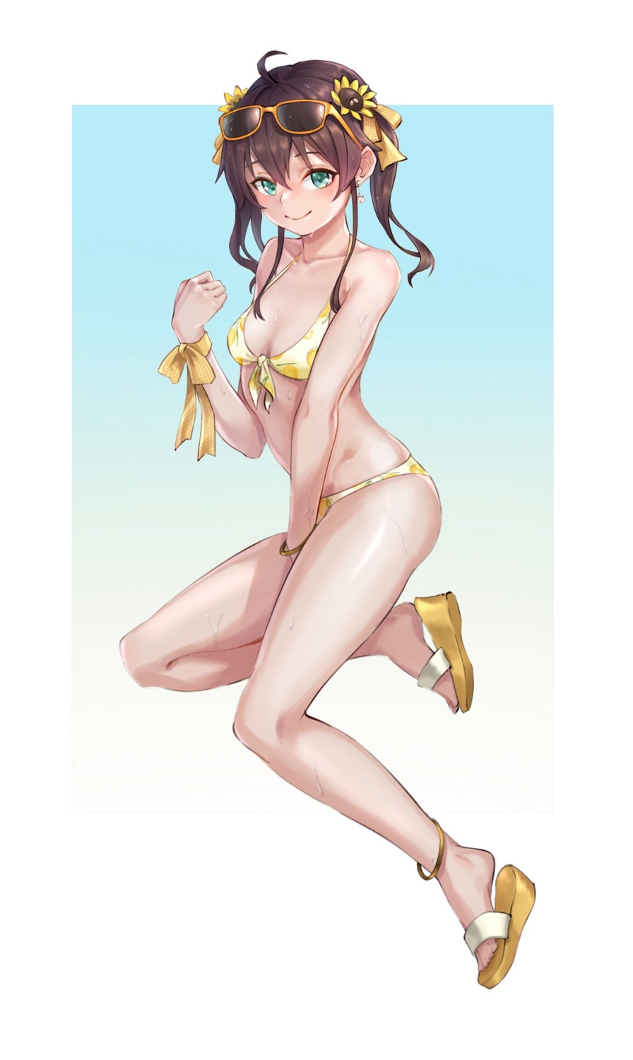 bikini, hololive, joeychen, megane, natsuiro_matsuri, swimsuits