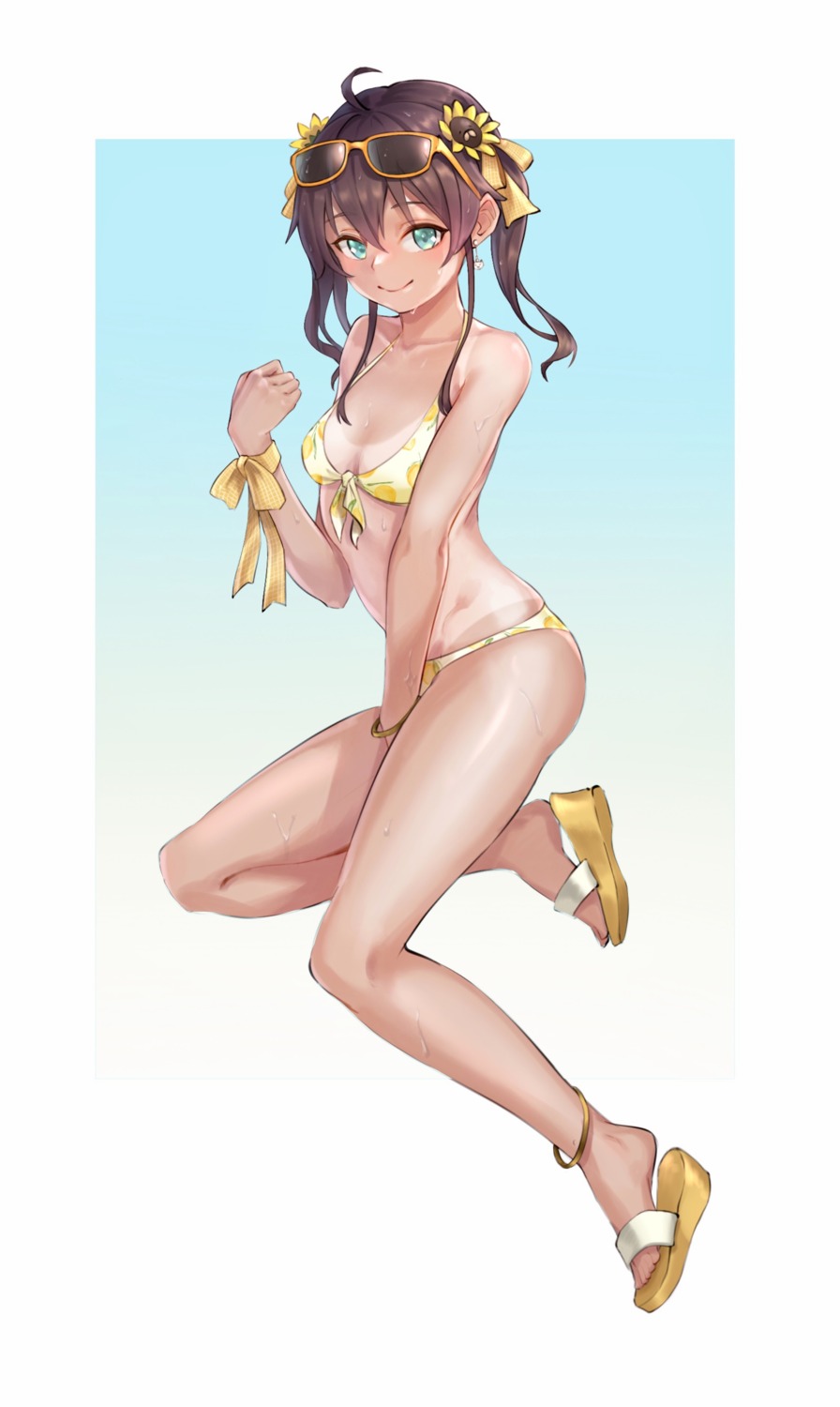 bikini, hololive, joeychen, megane, natsuiro_matsuri, swimsuits, tan_lines