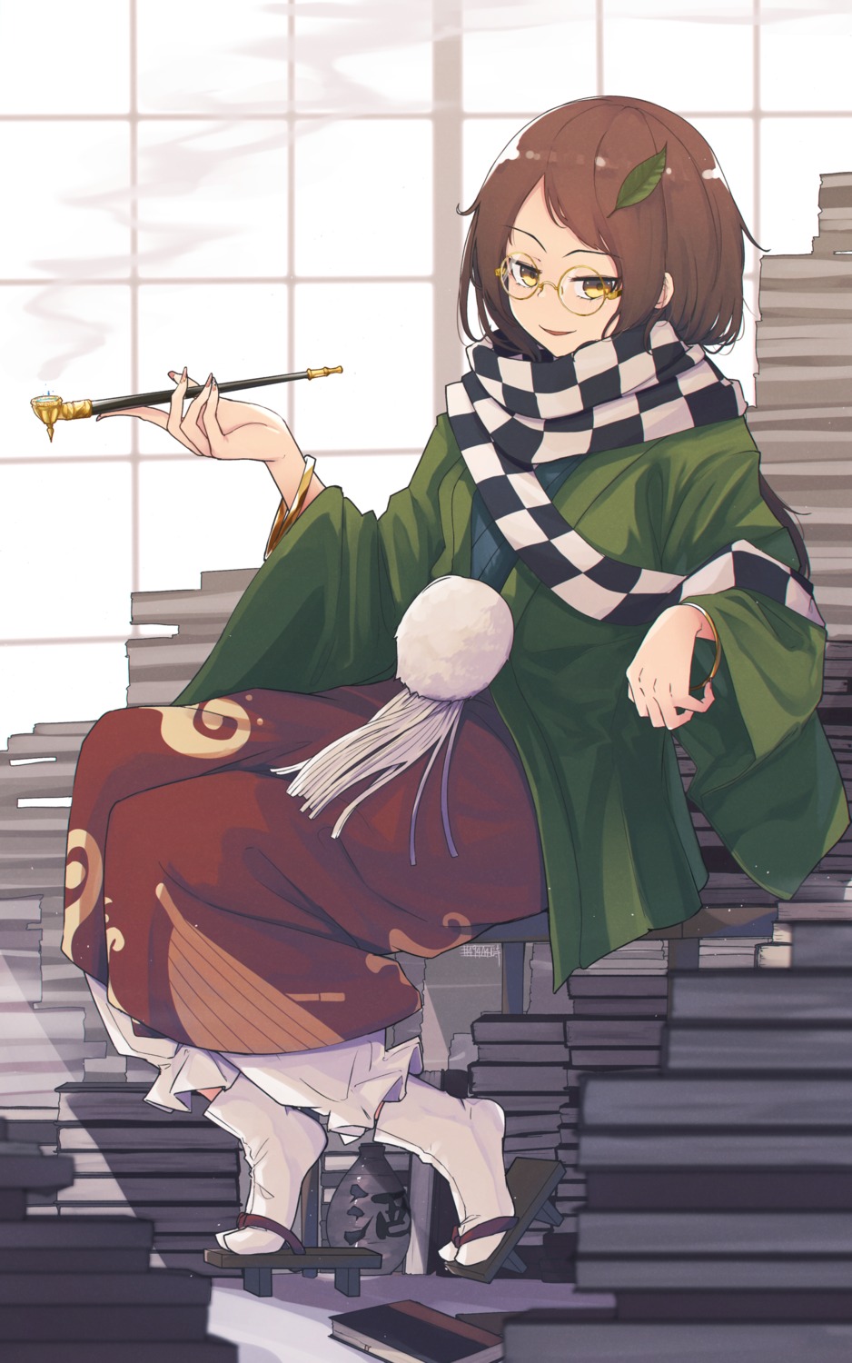 futatsuiwa_mamizou, japanese_clothes, megane, senzaicha_kasukadoki, touhou