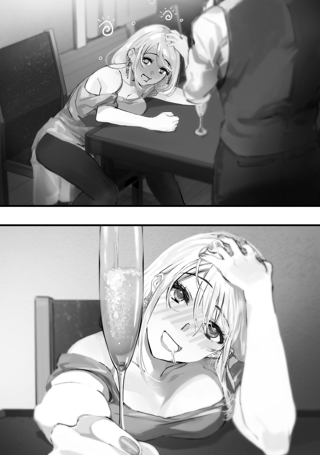 angelina_kudou_shields, dress, ishida_kana, mahouka_koukou_no_rettousei, monochrome, zoku_mahouka_koukou_no_rettousei_magian_company