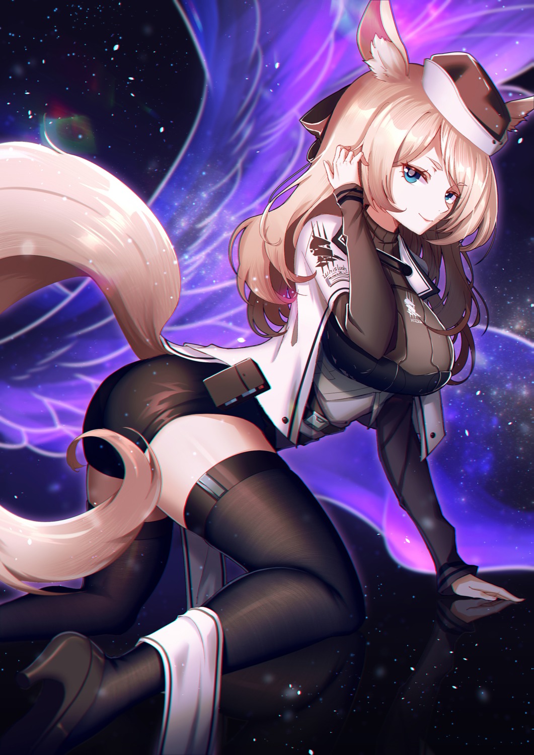animal_ears, arknights, heels, so_tsubasa, tail, thighhighs, whislash_(arknights)