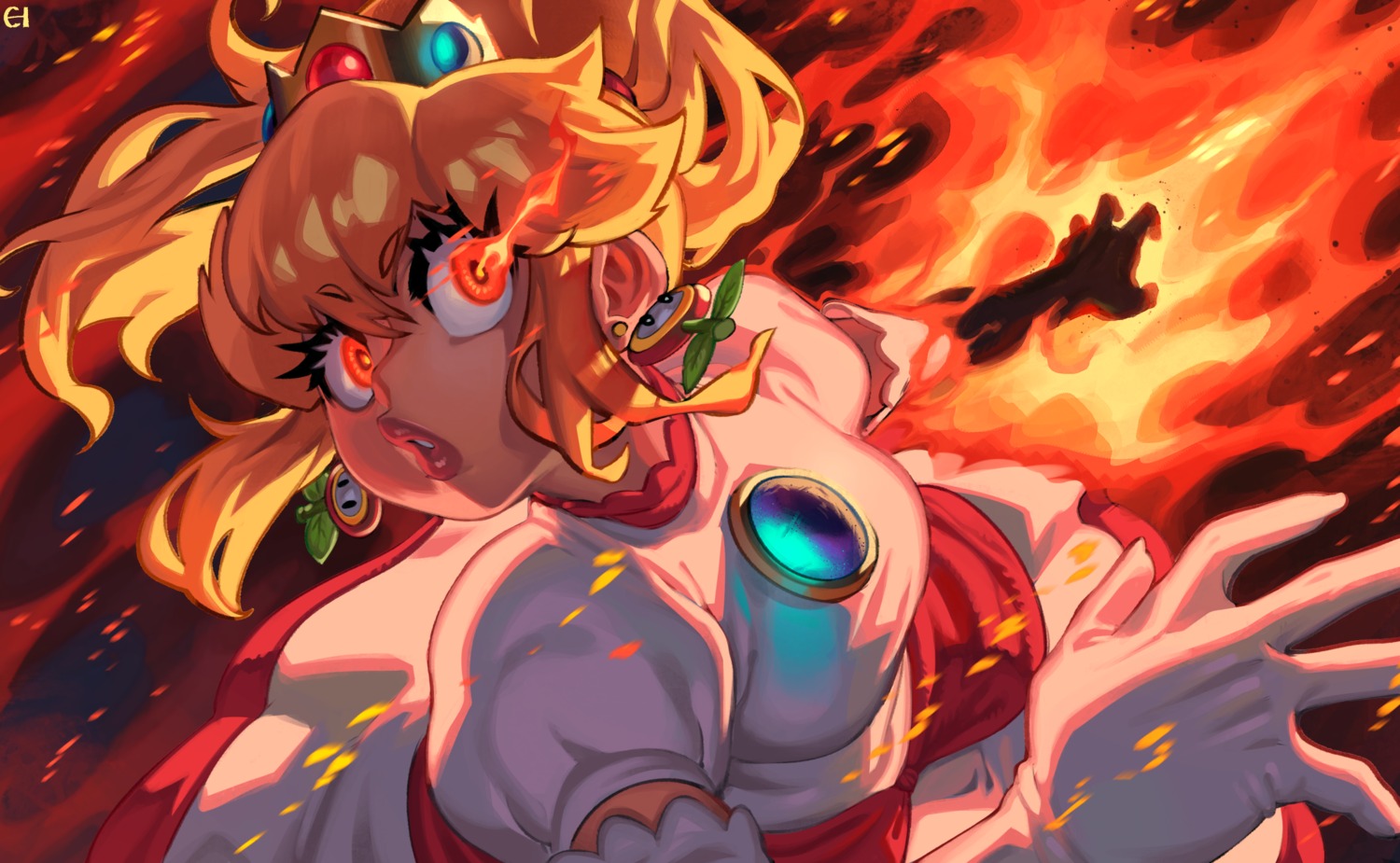 dress, eigaka, mario_bros., princess_peach_toadstool, skirt_lift