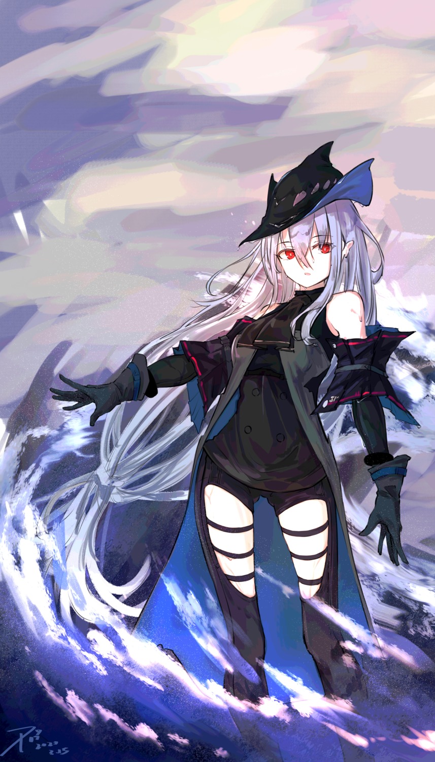 arknights, black_poi, garter, skadi_(arknights), wet