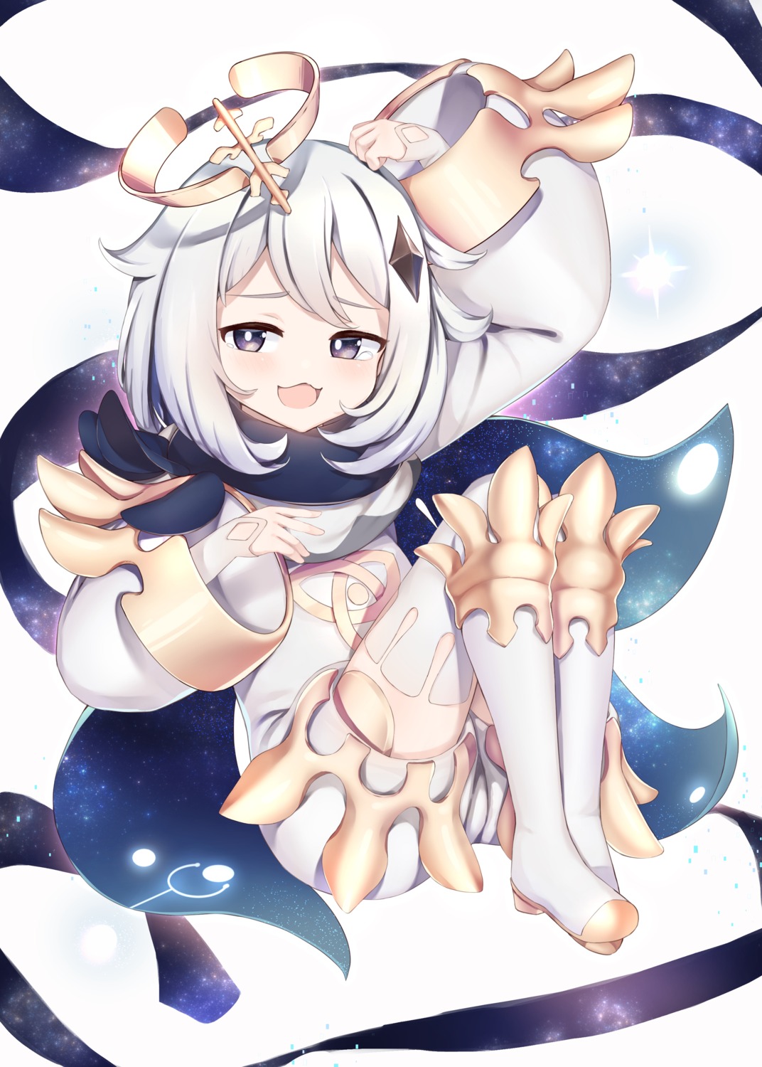 genshin_impact, jiyasumocomoco, paimon, thighhighs