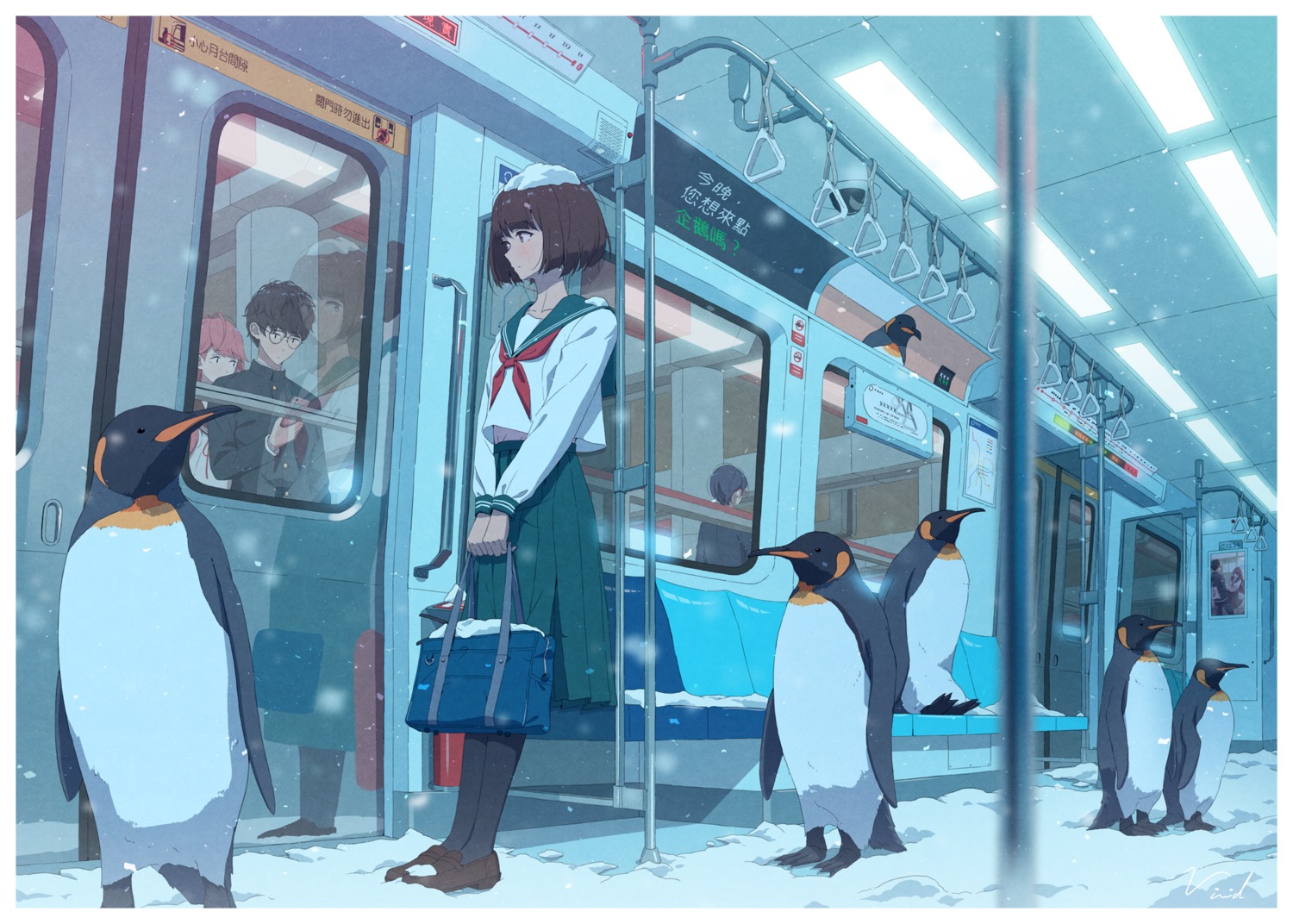megane, penguin, seifuku, vivid507