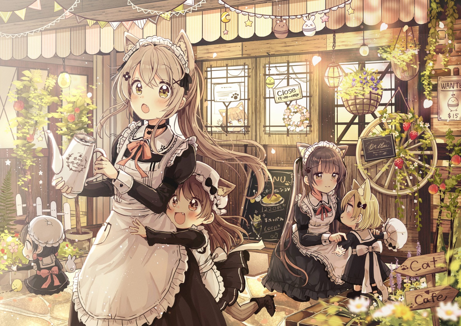 animal_ears, heels, maid, nekomimi, sakura_oriko