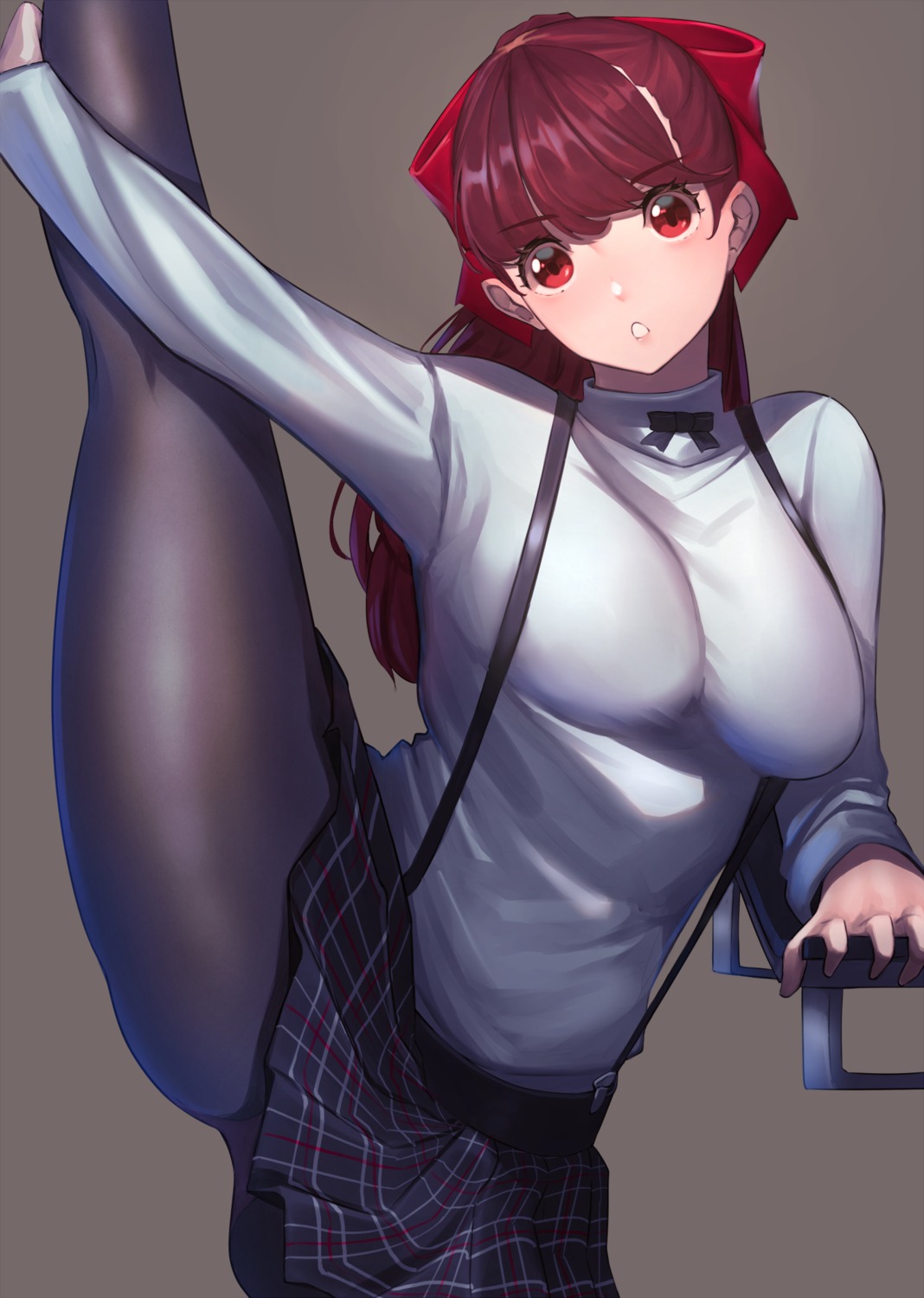 gedou_hakurou, pantyhose, persona_5, skirt_lift, yoshizawa_kasumi