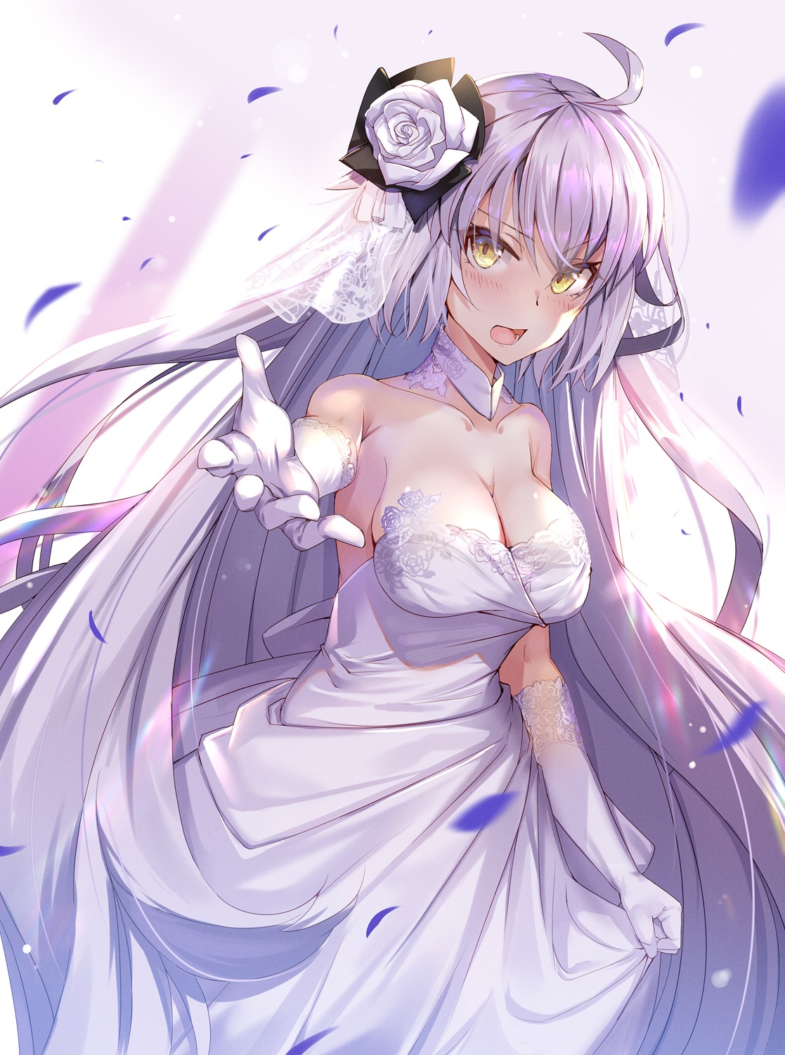 dress, fate/grand_order, jeanne_d'arc, jeanne_d'arc_alter_(fate), no_bra, renka_(renkas), wedding_dress