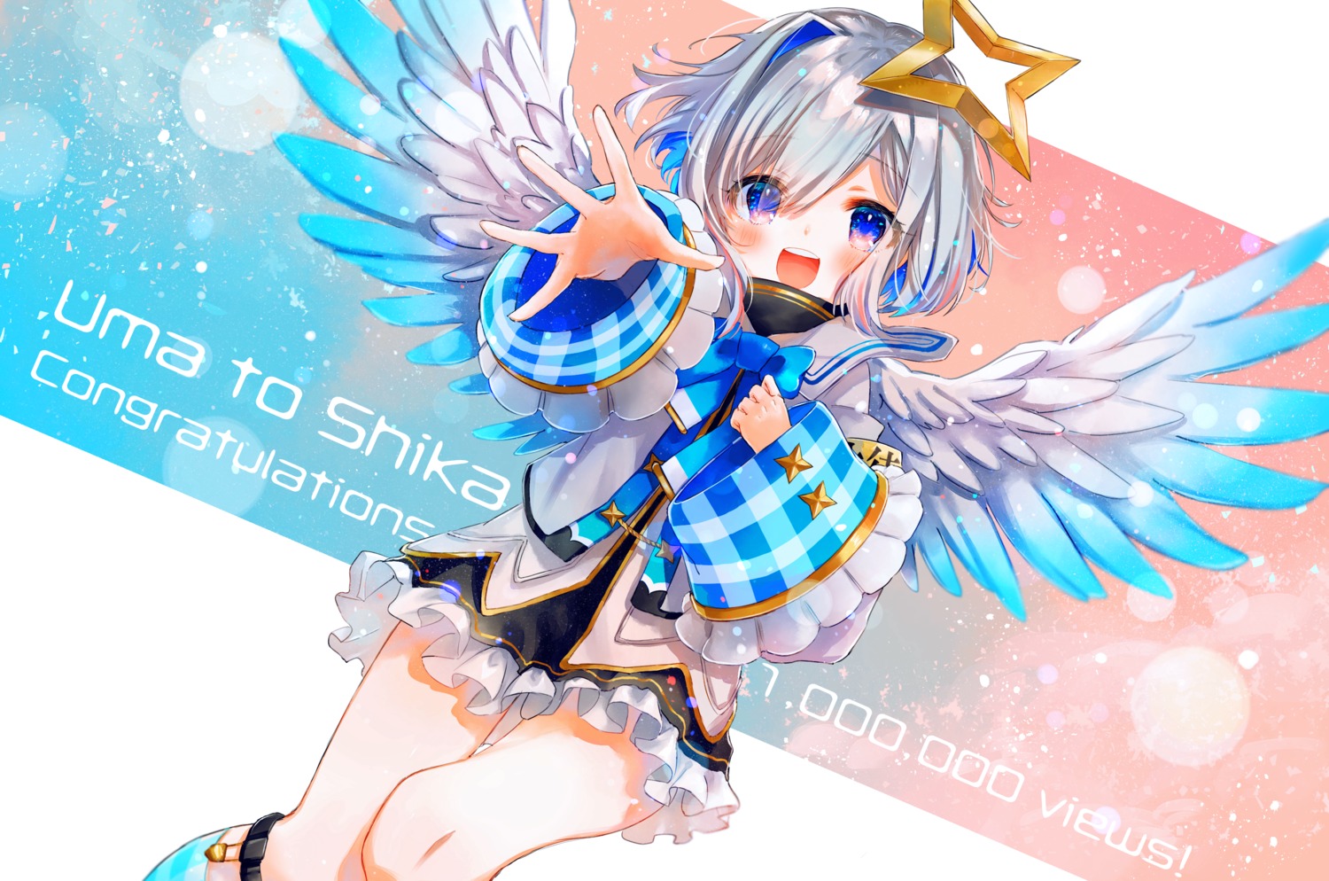 amane_kanata, angel, hololive, seifuku, syukonbu, wings