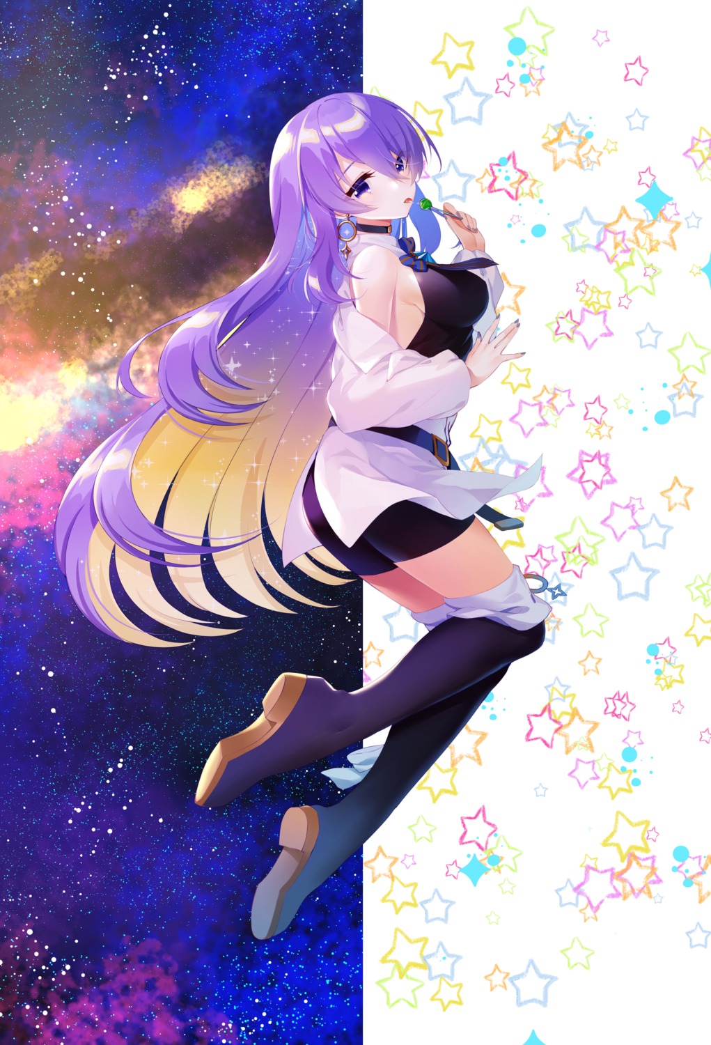 abondz, ass, hololive, hololive_indonesia, moona_hoshinova, no_bra, thighhighs