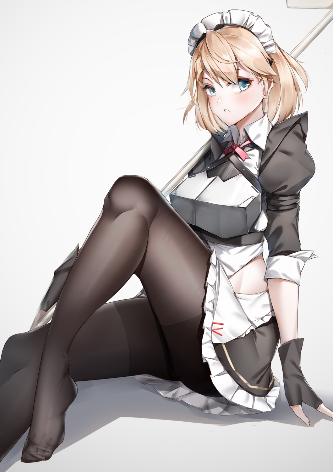 armor, feet, g36_(girls_frontline), girls_frontline, lubikaya1, maid, pantyhose, skirt_lift