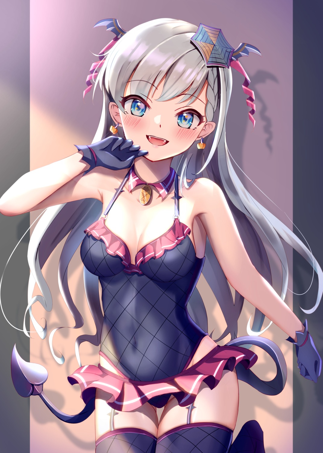 cleavage, fishnets, halloween, hisakawa_hayate, leotard, stockings, tail, the_idolm@ster, the_idolm@ster_cinderella_girls, thighhighs, tudon_(donut)