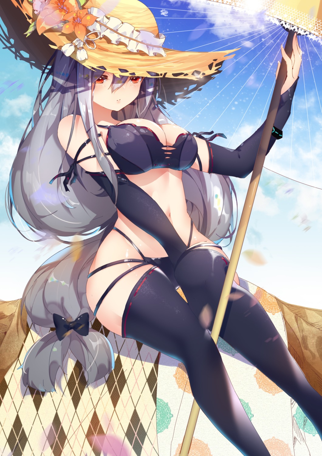 ariakk, arknights, bikini, skadi_(arknights), swimsuits, thighhighs