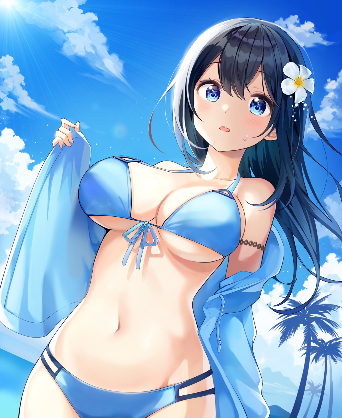 0v0_(l_seohui), bikini, open_shirt, swimsuits, undressing