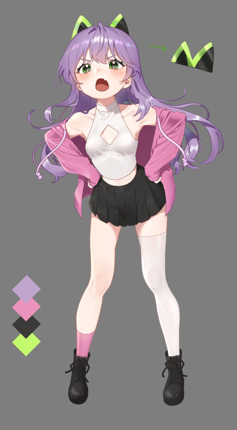 character_design, cleavage, no_bra, rubyaano_(ducl323), thighhighs