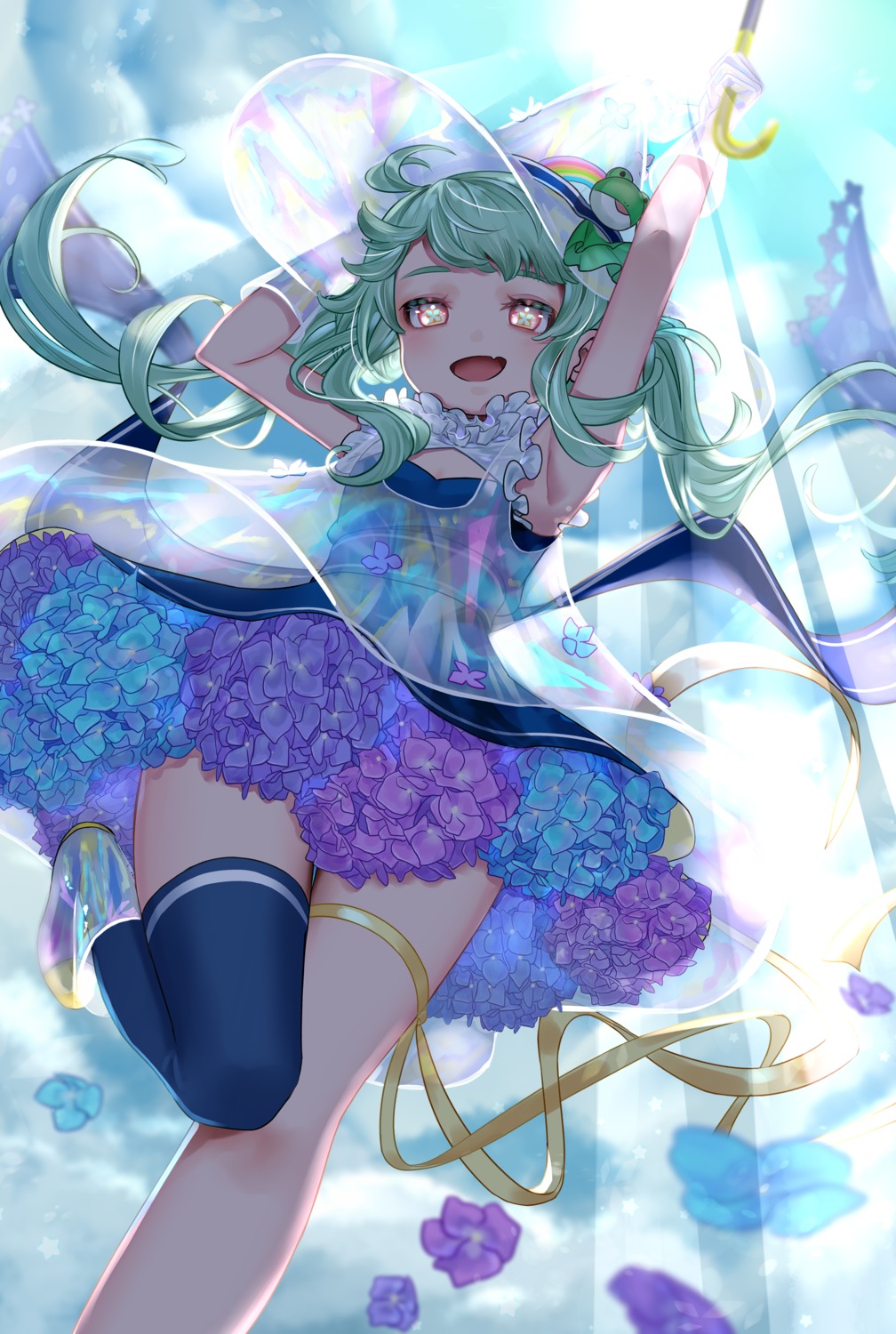 azaka_(rionrita), dress, skirt_lift, thighhighs