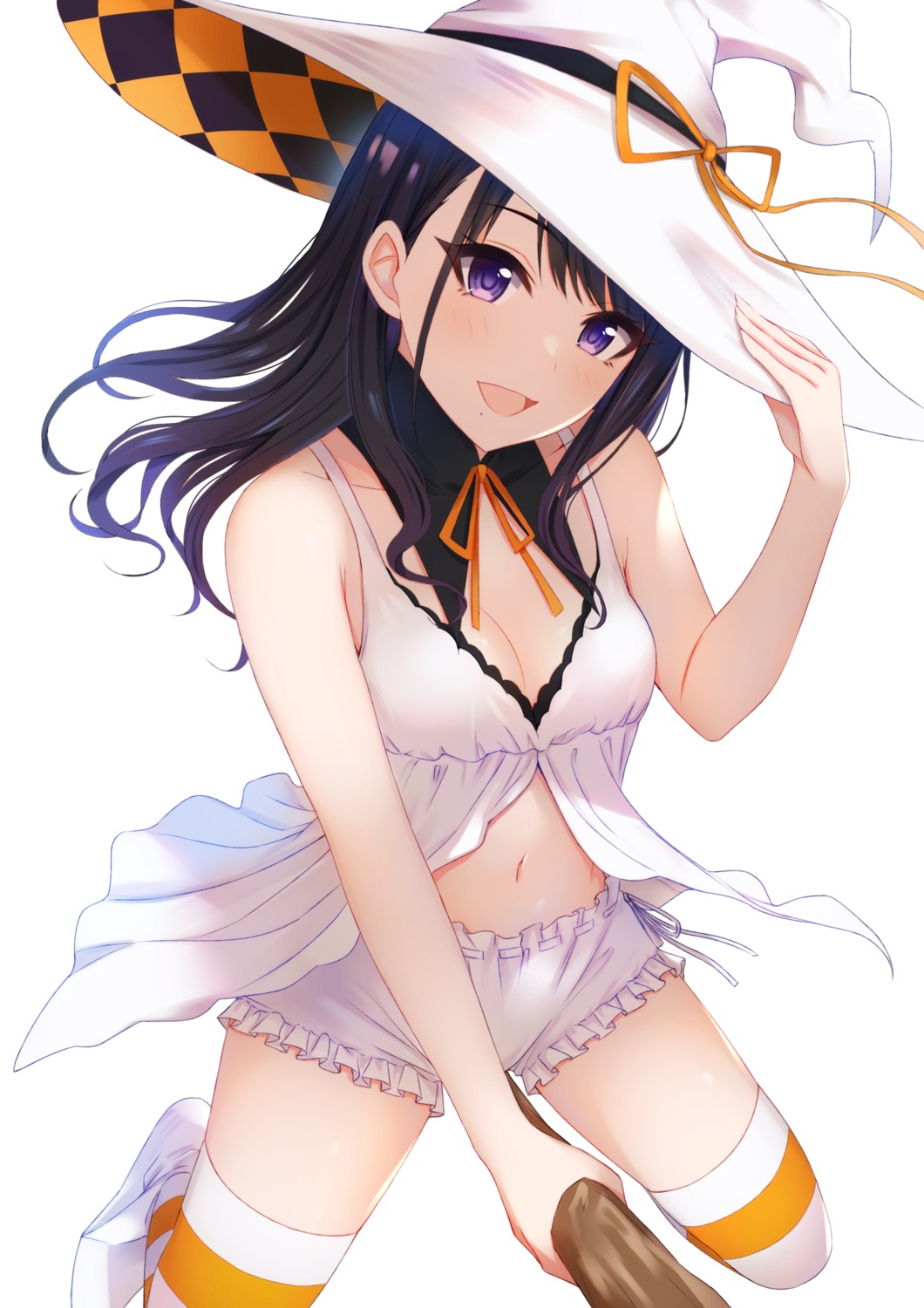 bloomers, cleavage, kazano_hiori, lingerie, miyar2d2, the_idolm@ster, the_idolm@ster_shiny_colors, thighhighs, witch