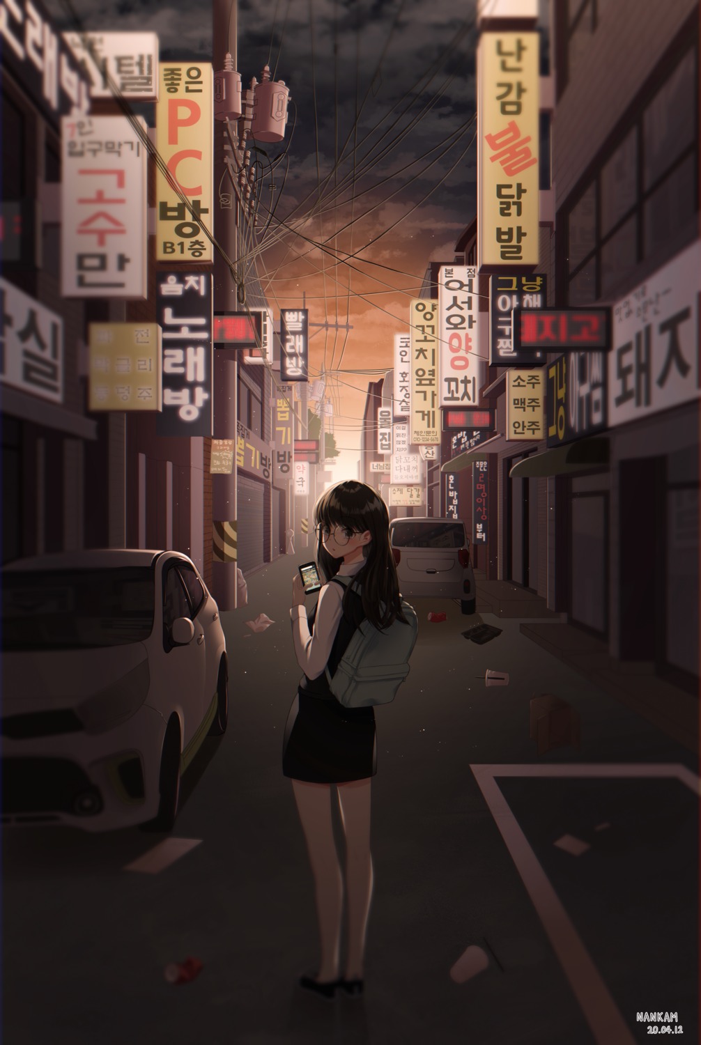 megane, nankam, seifuku, sweater