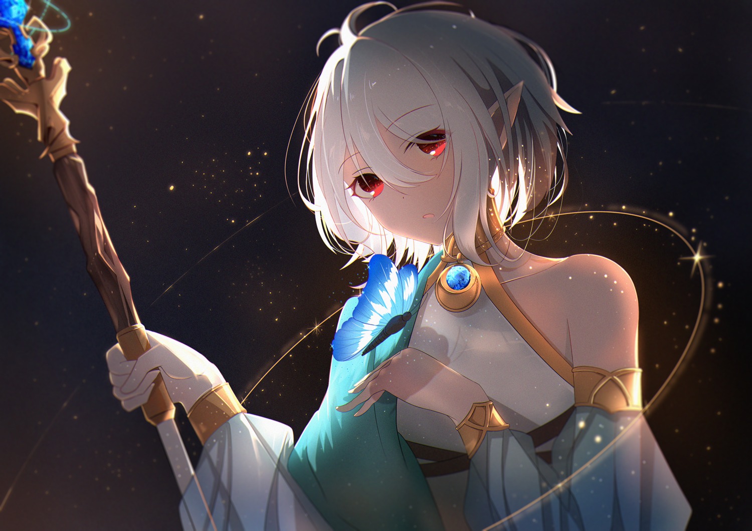 jijing_zishui, kokkoro, pointy_ears, princess_connect!, princess_connect!_re:dive, weapon