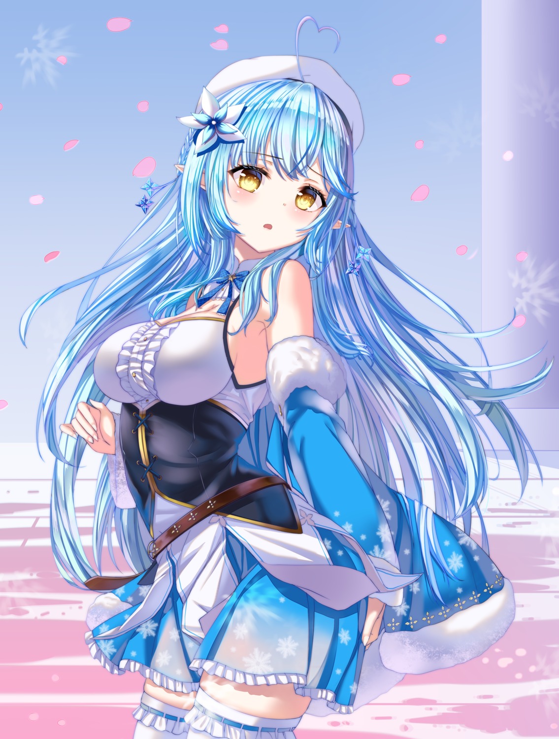elf, hololive, jinse_fu_yaojing, pointy_ears, see_through, thighhighs, yukihana_lamy