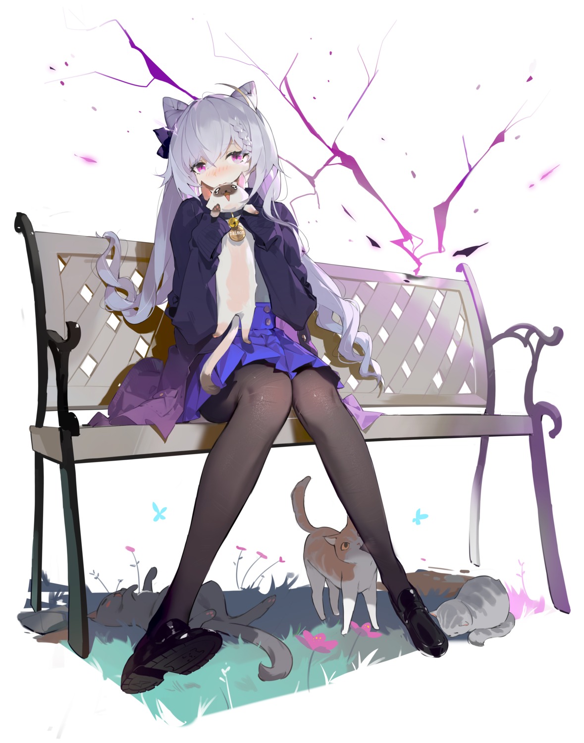 genshin_impact, helic_(7317helic), keqing, neko, pantyhose, sweater