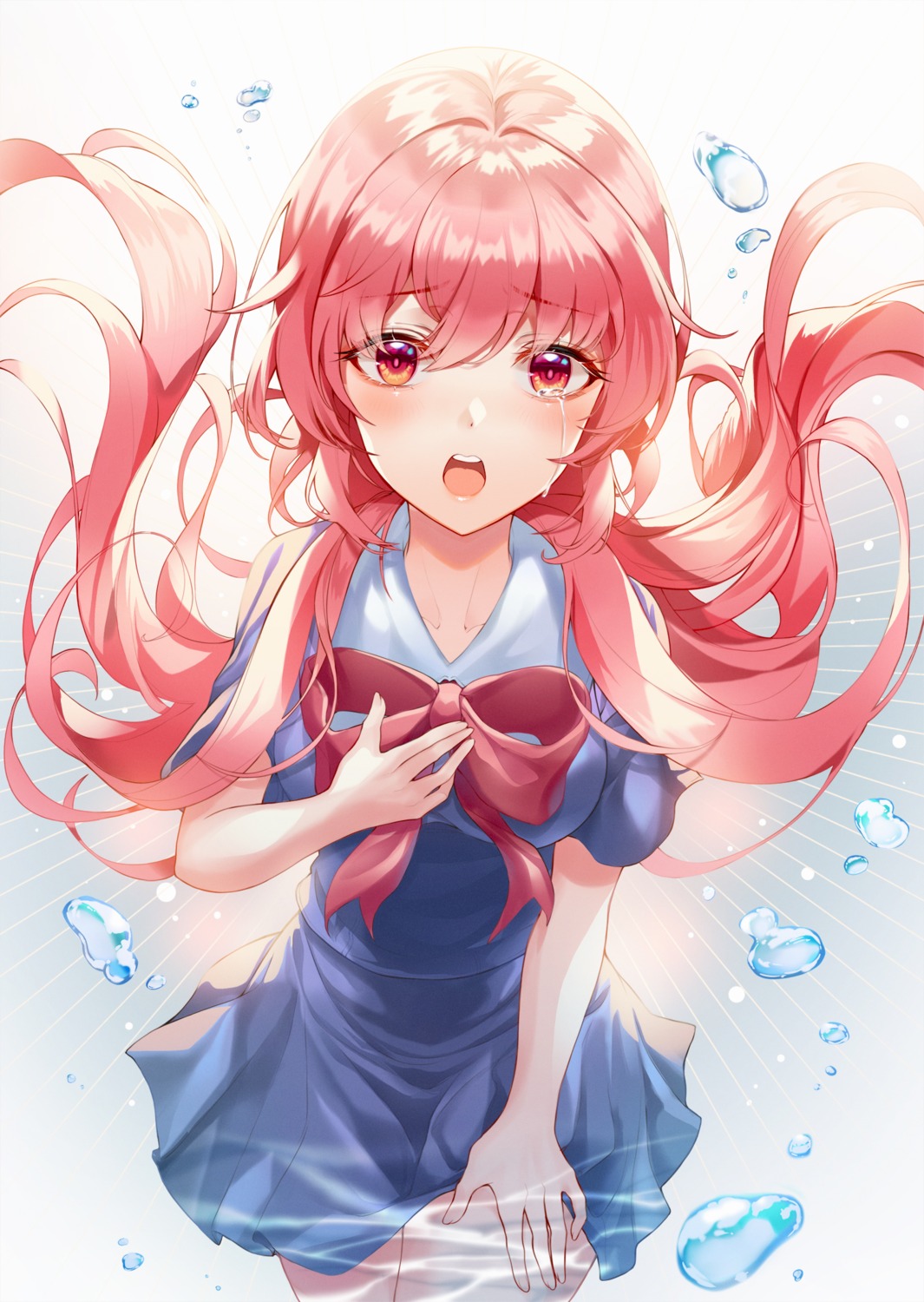 gasai_yuno, helawid, mirai_nikki, seifuku, skirt_lift