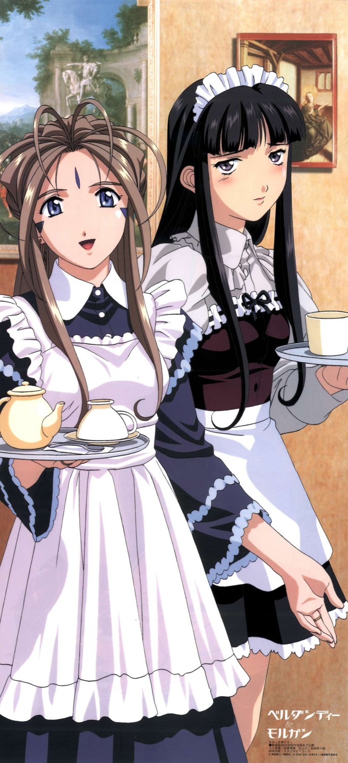 ah_my_goddess, belldandy, bleed_through, jpeg_artifacts, maid, morgan, stick_poster