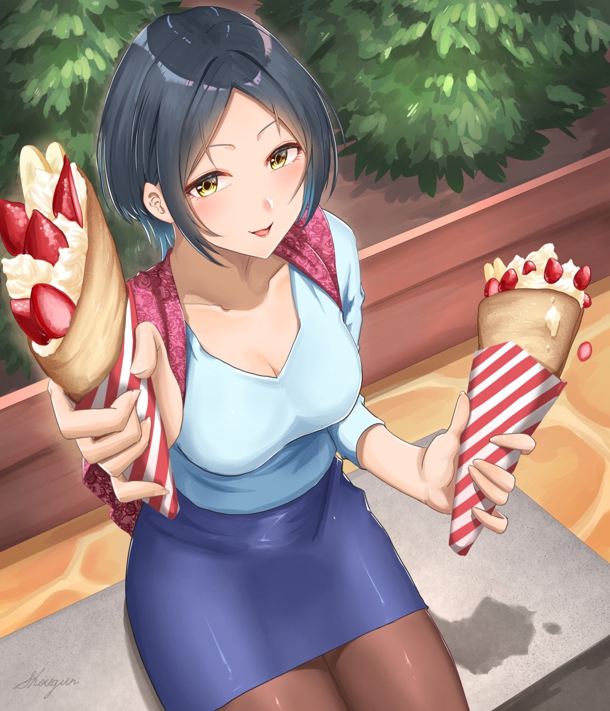 cleavage, hayami_kanade, pantyhose, shogun_(a96040021), the_idolm@ster, the_idolm@ster_cinderella_girls