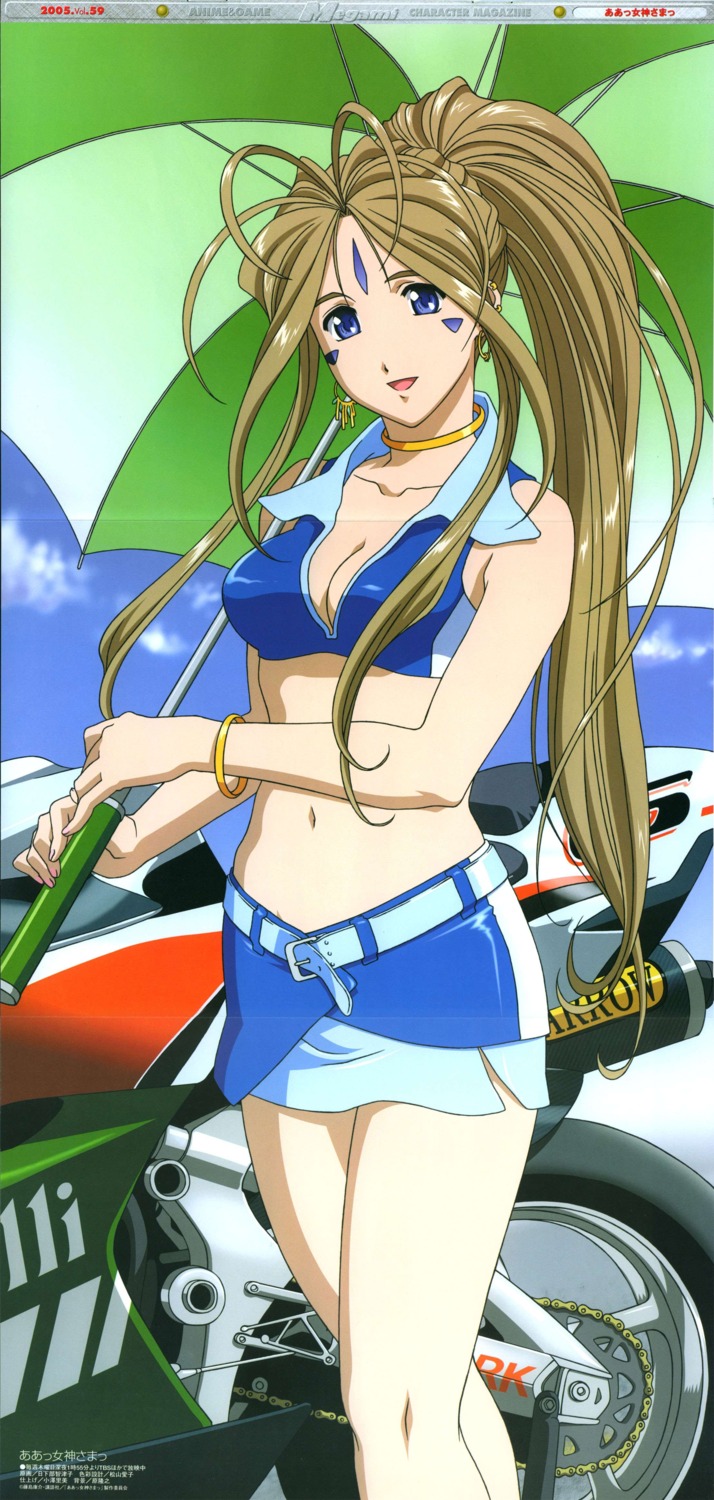ah_my_goddess, belldandy, cleavage, crease, fixme, kusakabe_chizuko, stick_poster