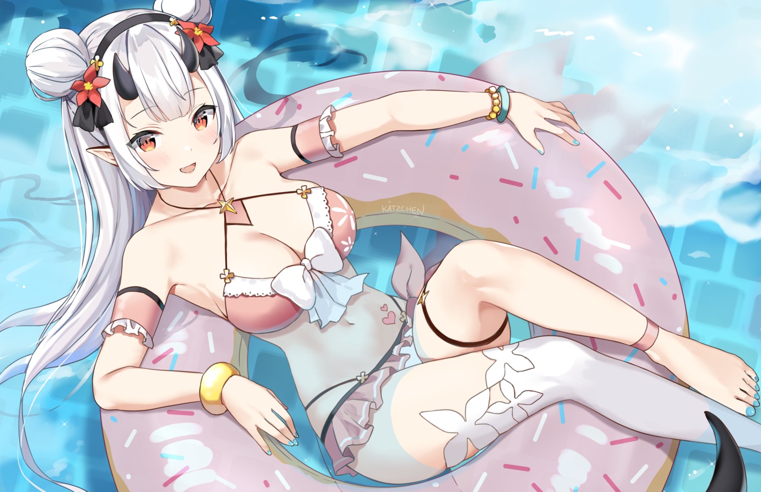 bikini, epic7, garter, horns, kaetzchen, pointy_ears, swimsuits, thighhighs