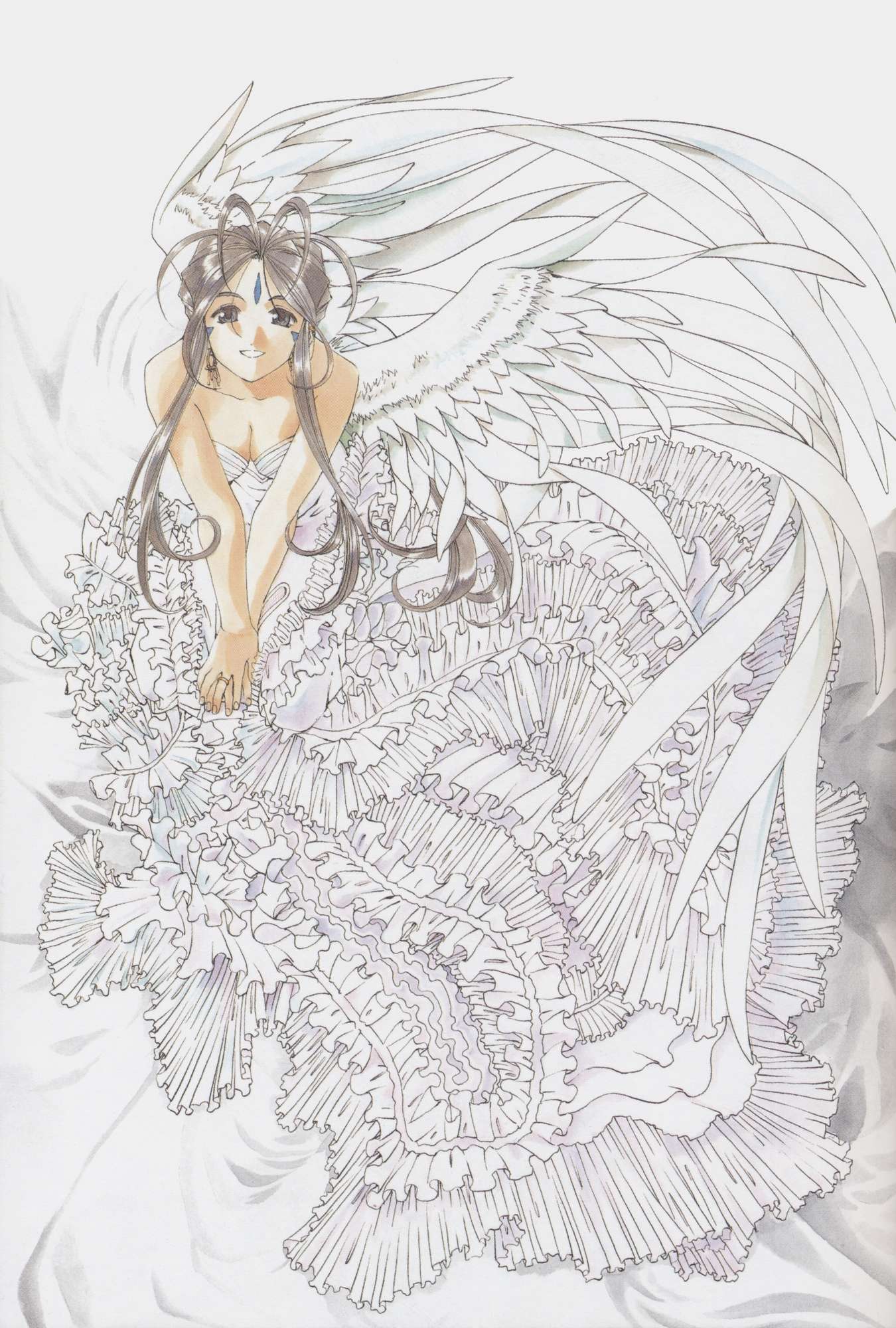 ah_my_goddess, belldandy, dress, fujishima_kousuke, wings