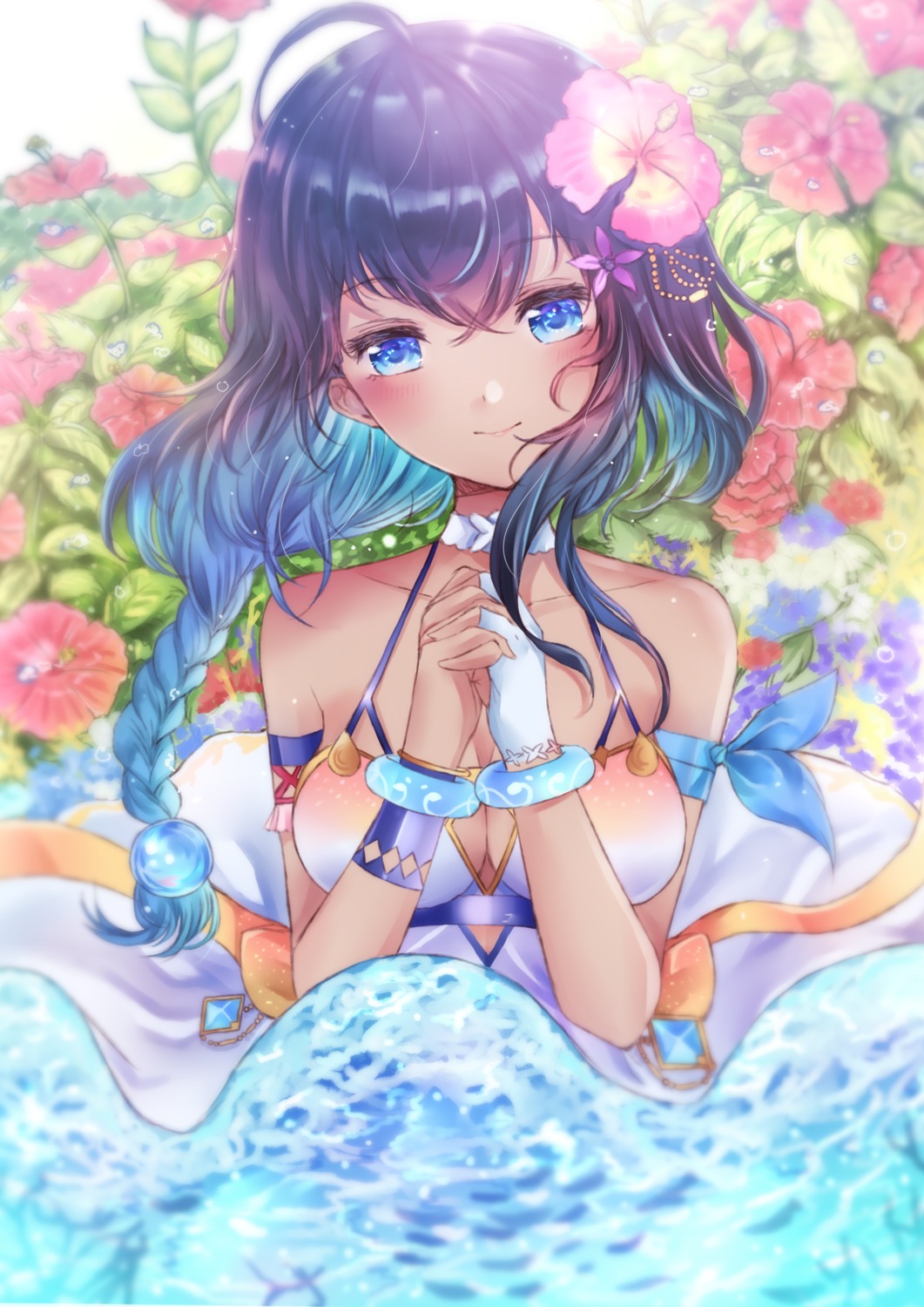 dress, namamake, no_bra, shironeko_project, skirt_lift, summer_dress
