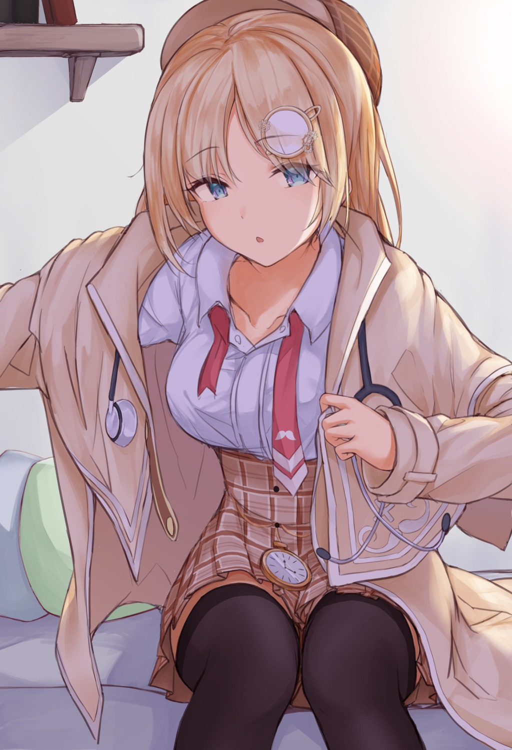 hololive, hololive_english, seifuku, shiunnkaku, skirt_lift, thighhighs, watson_amelia